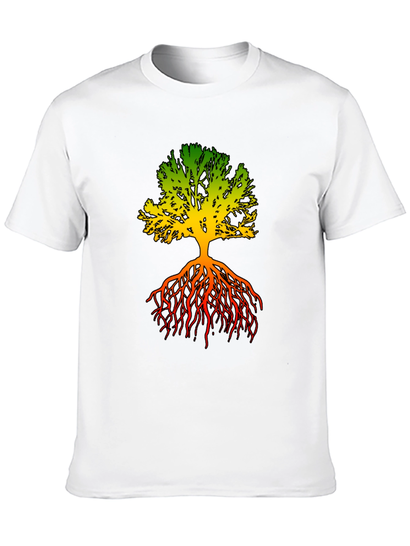Rasta Tree Roots Graphic Tee - Black