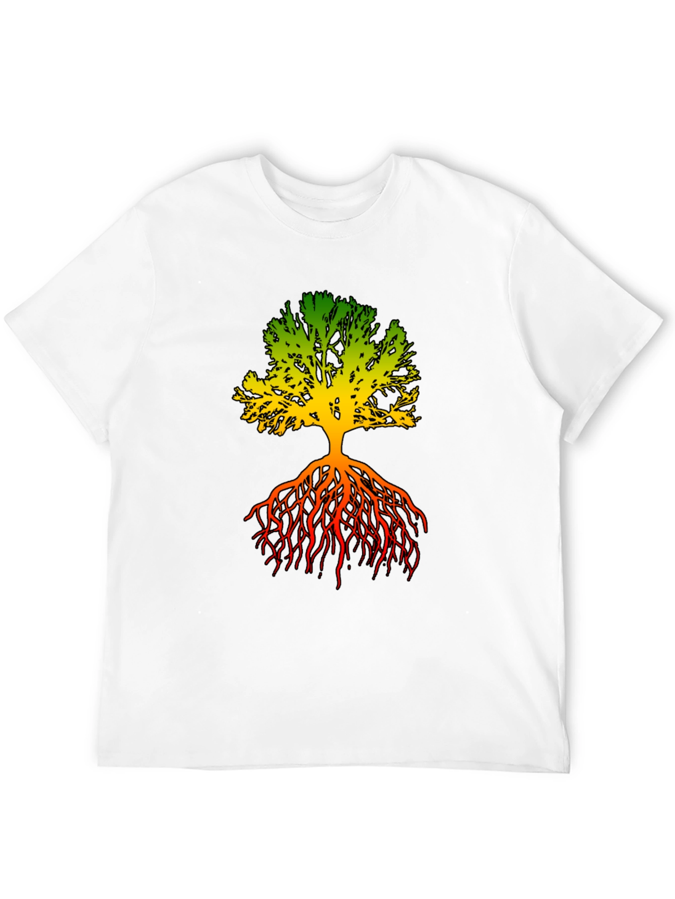 Rasta Tree Roots Graphic Tee - Black