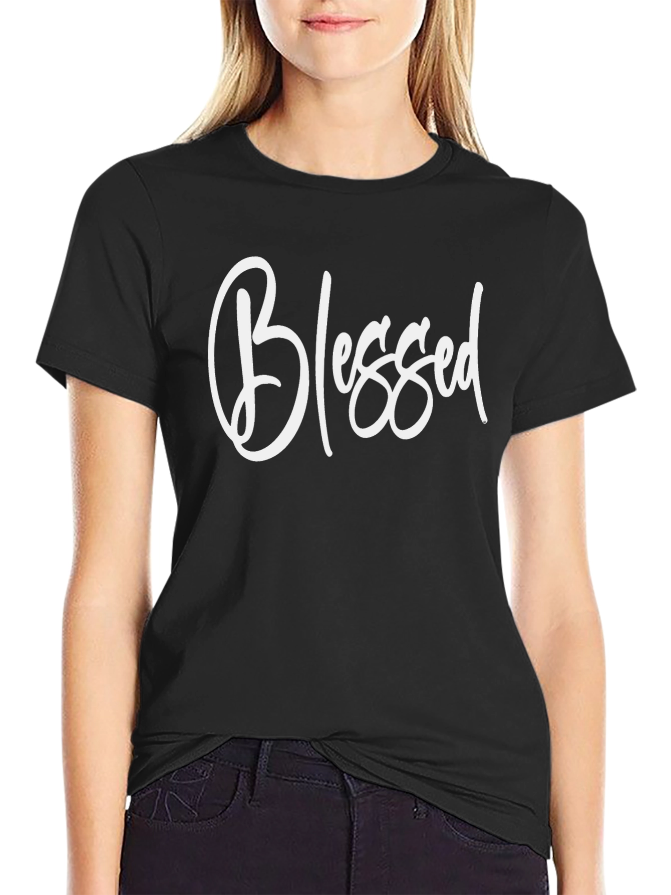 Blessed Black Tee - Stylish Graphic T-Shirt