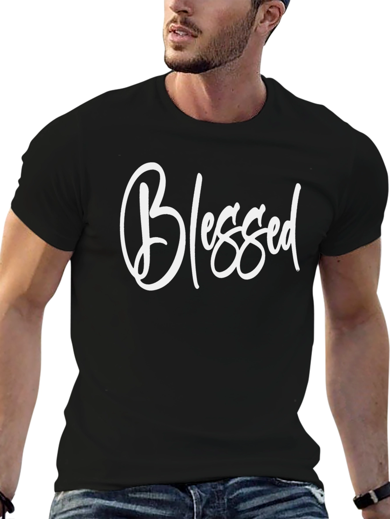 Blessed Black Tee - Stylish Graphic T-Shirt
