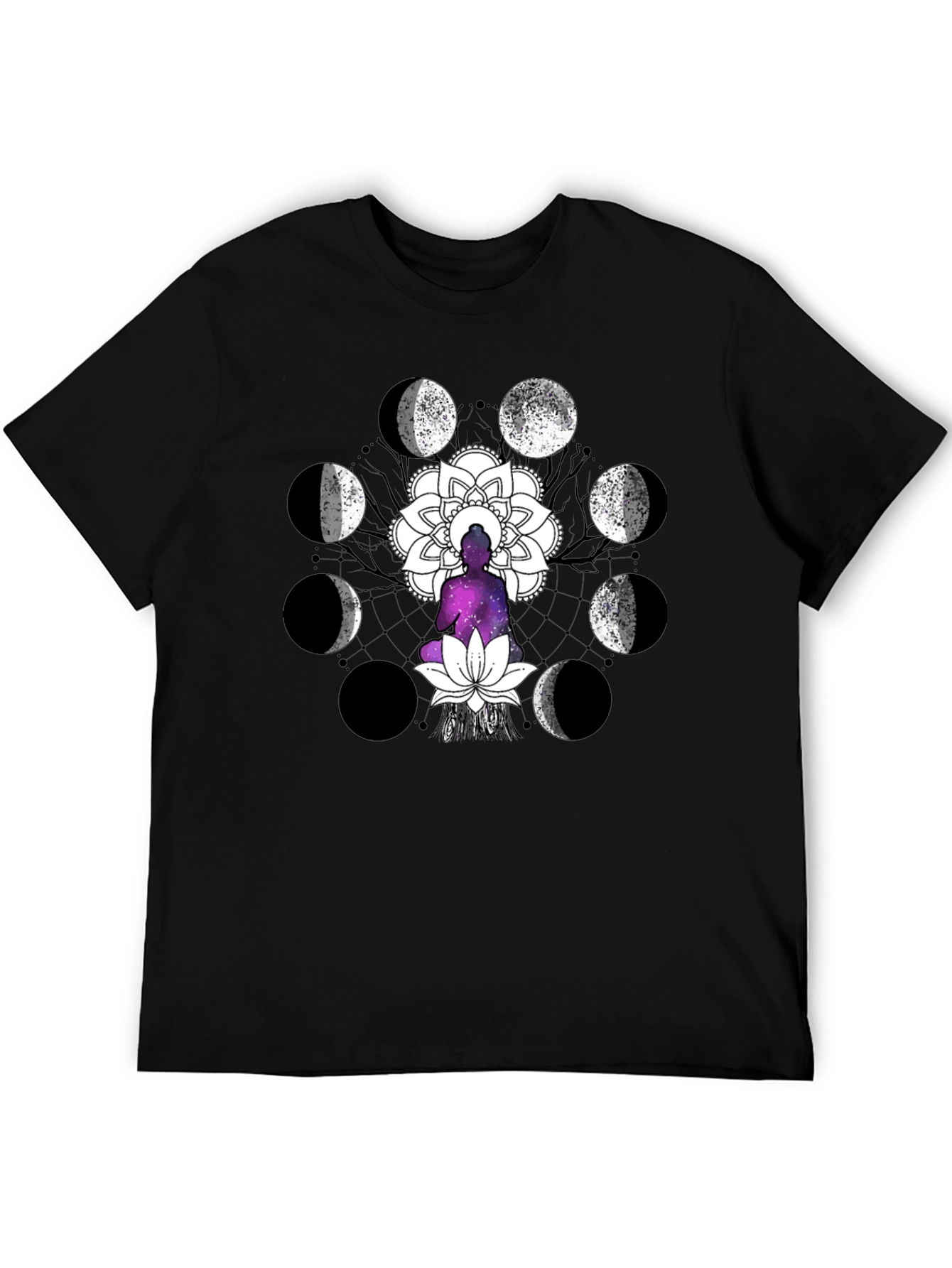 Moon Phase Buddha Graphic T-Shirt