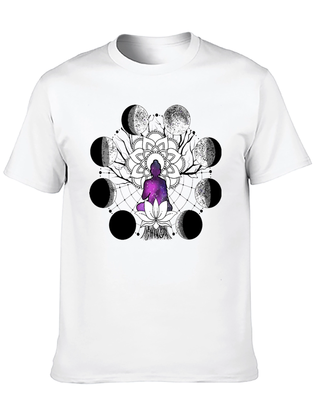 Moon Phase Buddha Graphic T-Shirt