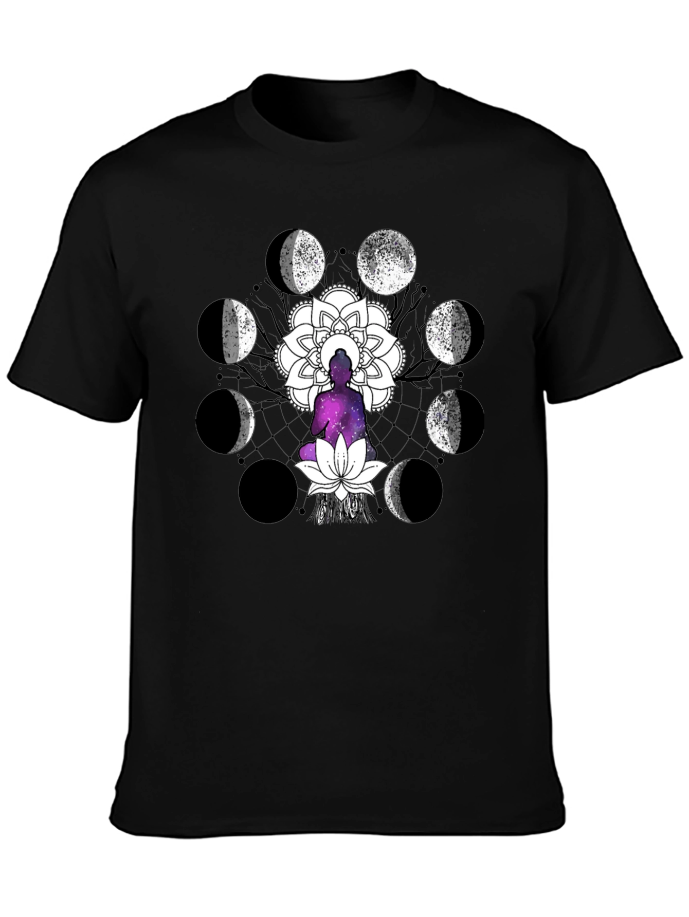 Moon Phase Buddha Graphic T-Shirt