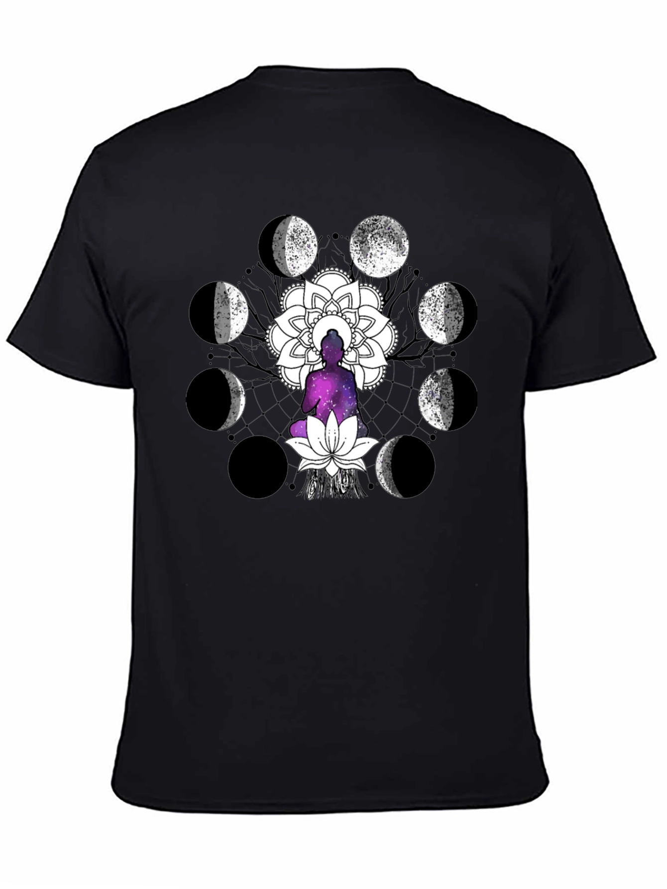 Moon Phase Buddha Graphic T-Shirt
