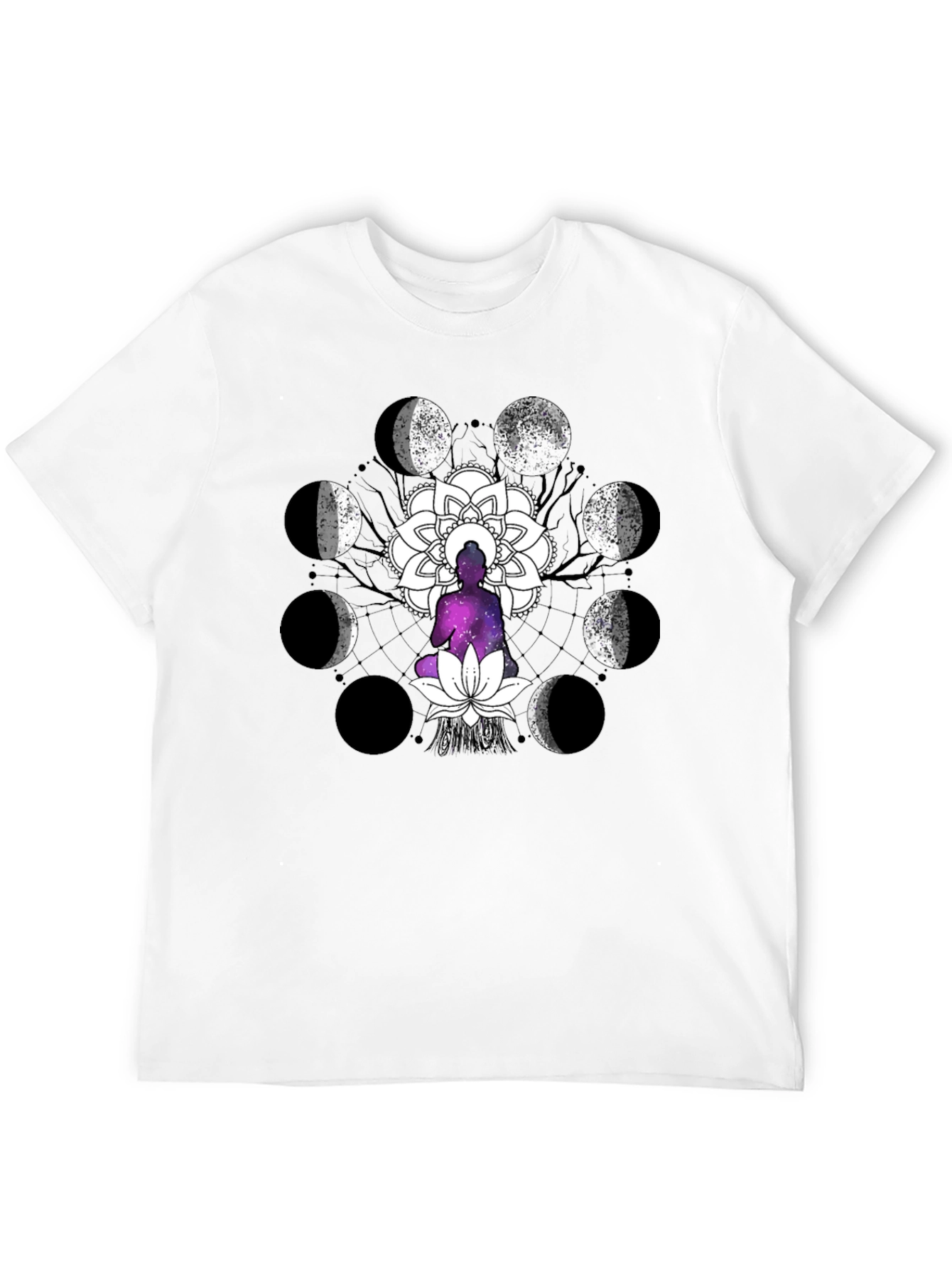 Moon Phase Buddha Graphic T-Shirt
