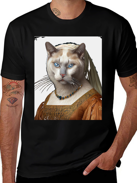 Cat with Pearl Earring T-Shirt