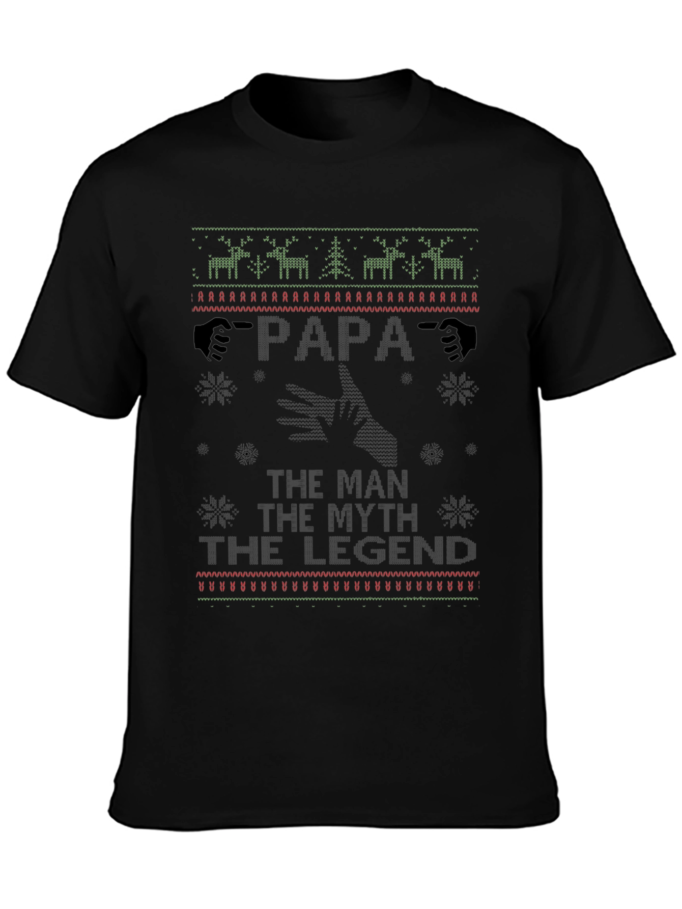 Papa the Man Myth Legend Ugly Christmas T-Shirt