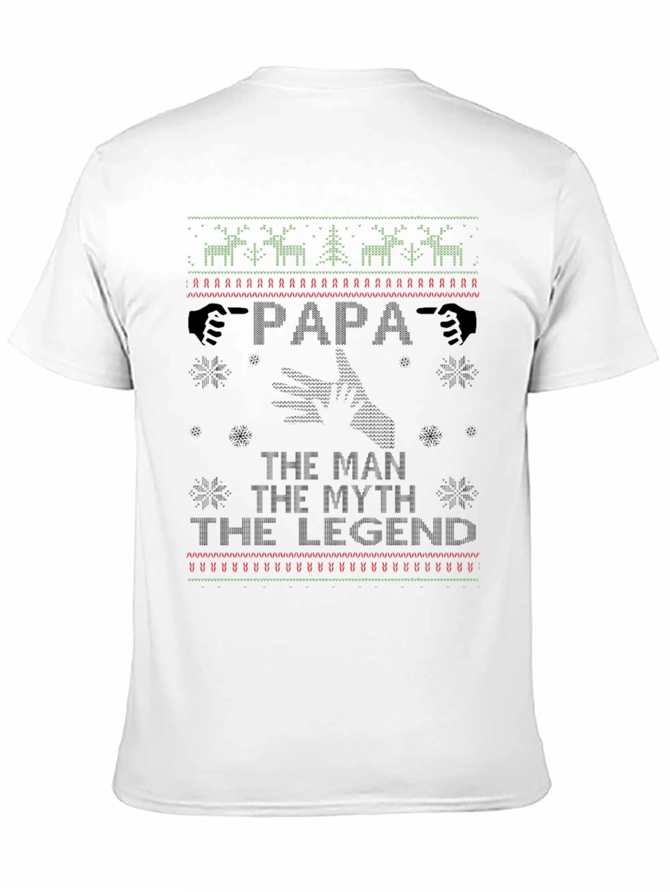 Papa the Man Myth Legend Ugly Christmas T-Shirt