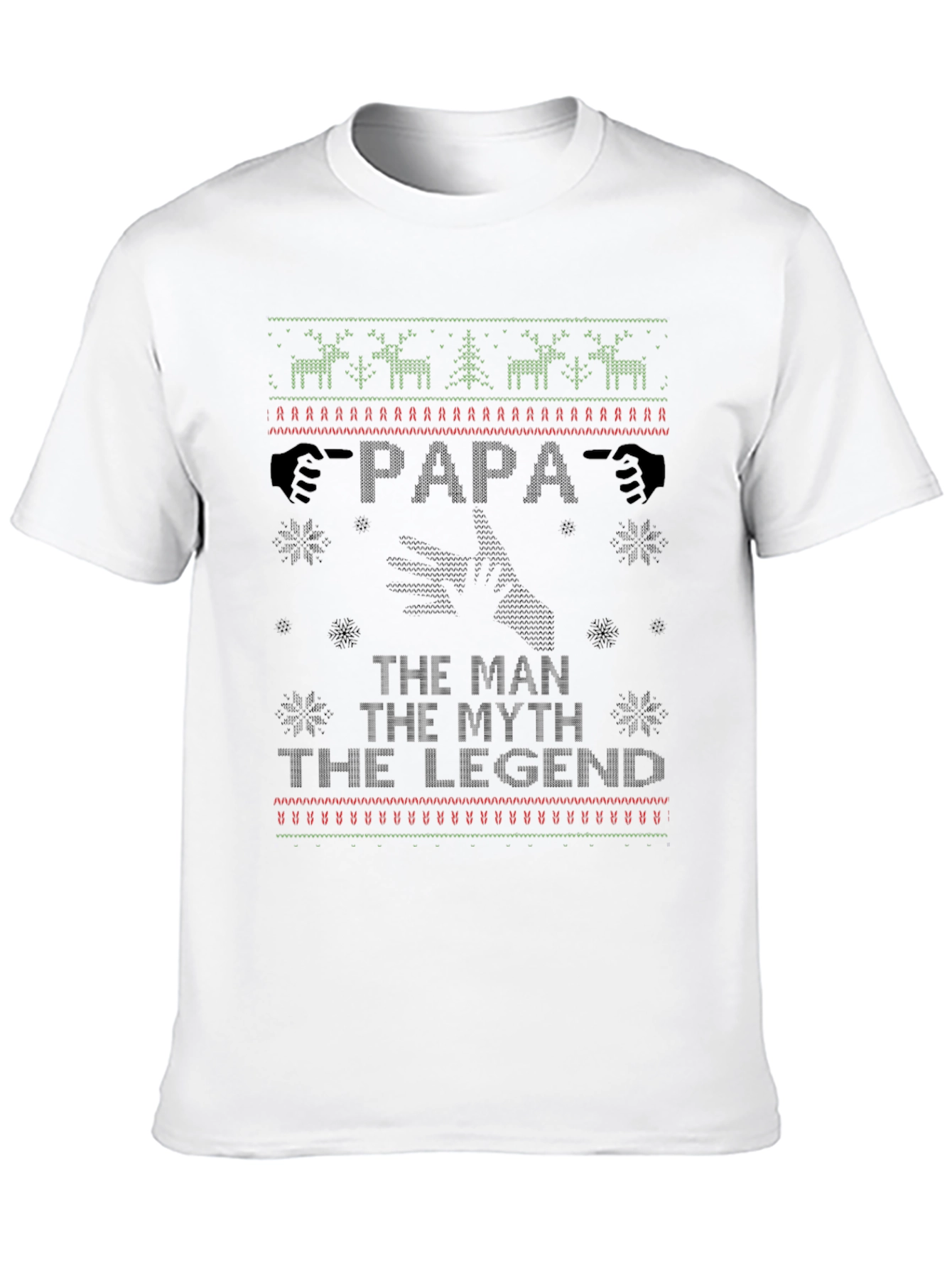 Papa the Man Myth Legend Ugly Christmas T-Shirt
