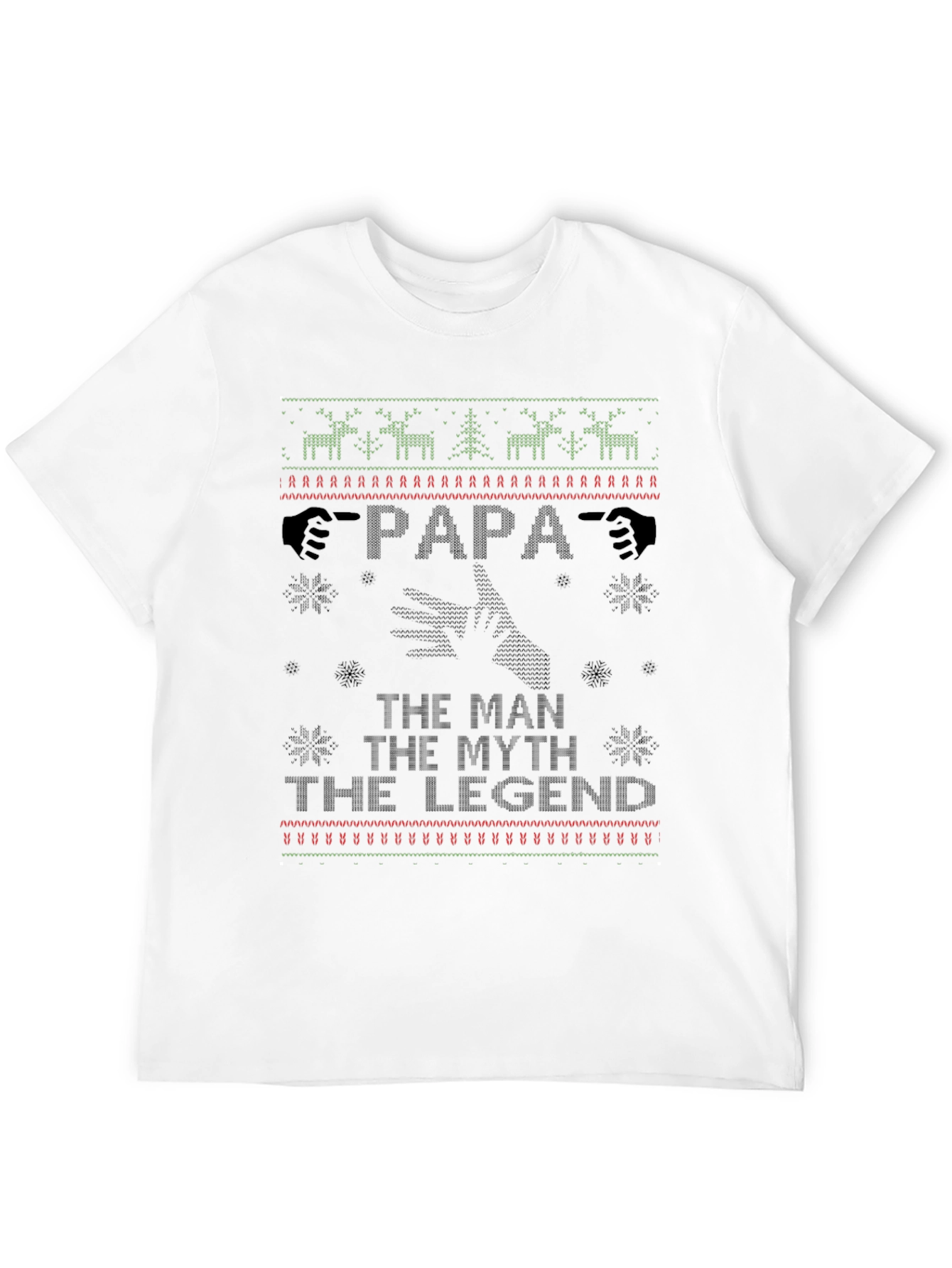 Papa the Man Myth Legend Ugly Christmas T-Shirt