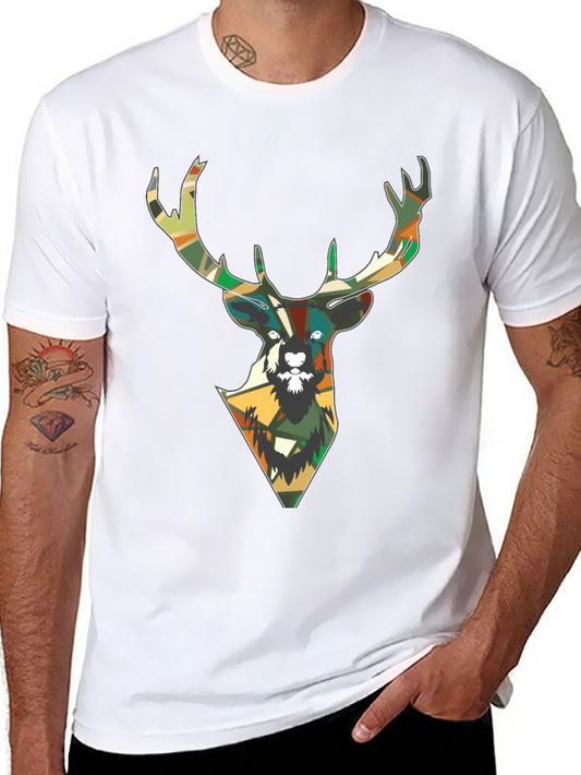 Camouflage Deer Graphic T-Shirt
