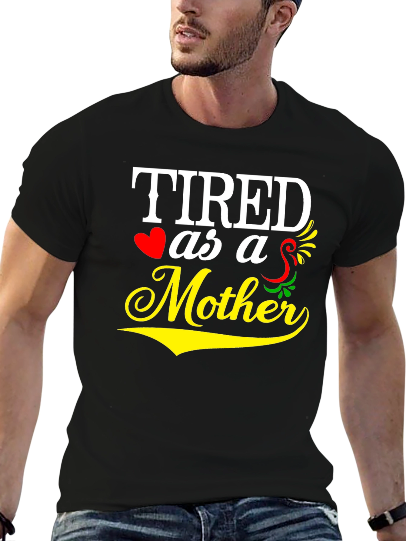 Tired As A Mother Black Graphic Tee