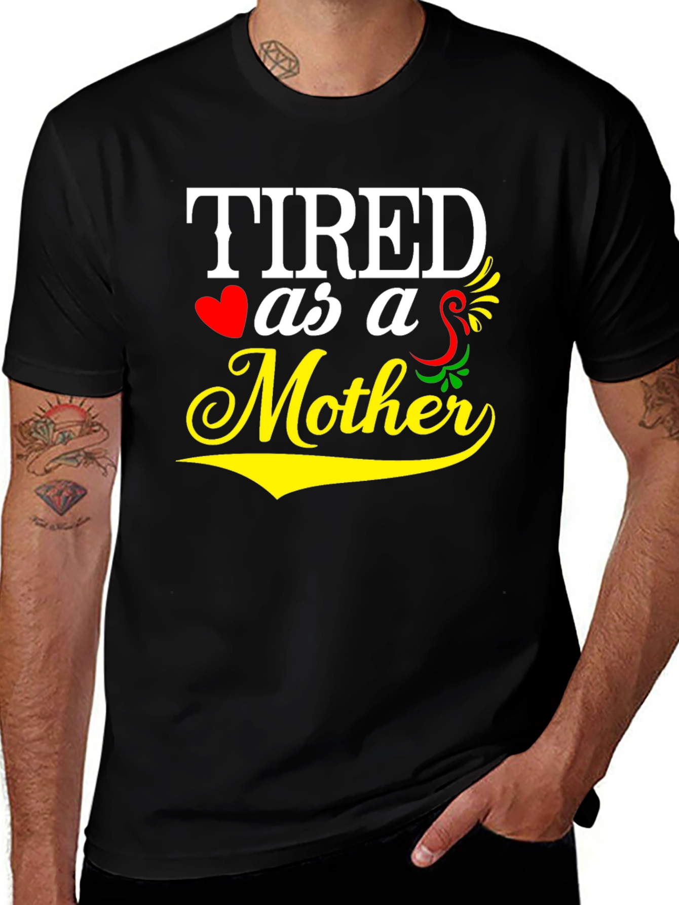 Tired As A Mother Black Graphic Tee