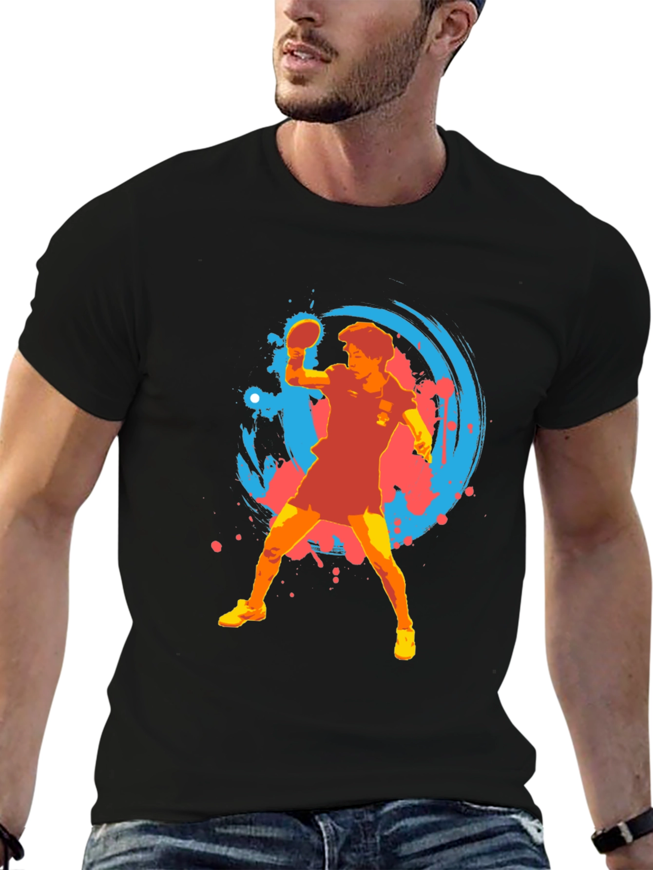 Table Tennis Player Graphic T-Shirt
