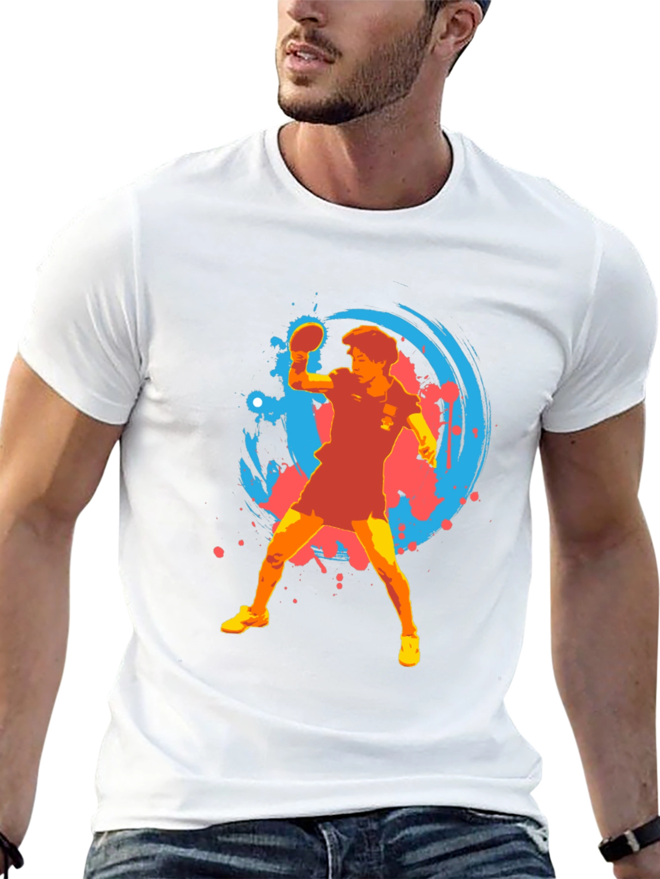 Table Tennis Player Graphic T-Shirt
