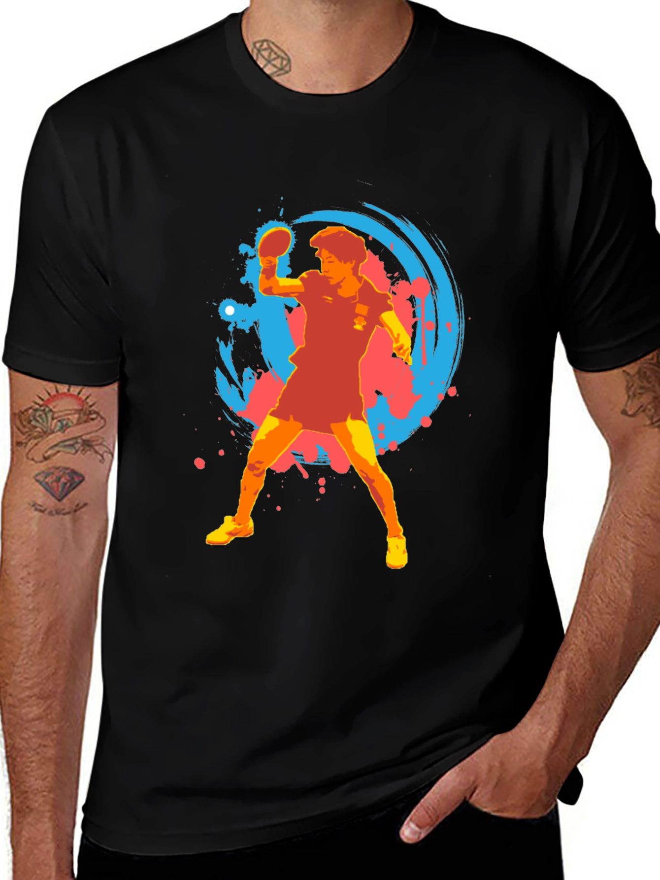 Table Tennis Player Graphic T-Shirt
