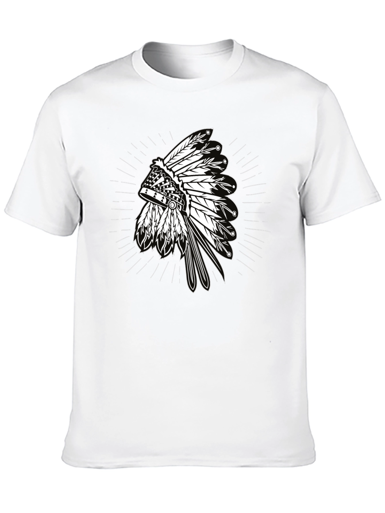 Native American Headdress Graphic Black T-Shirt