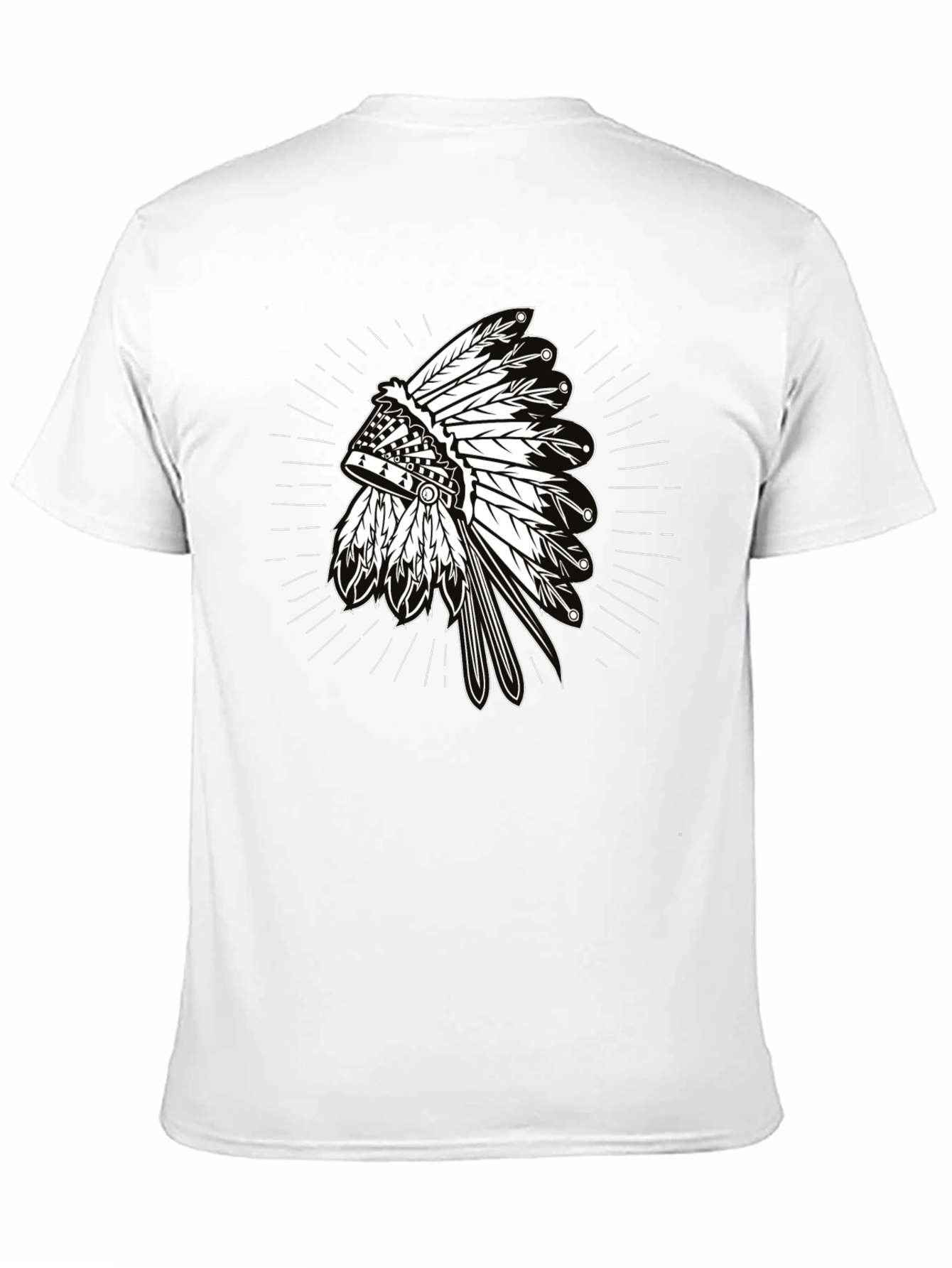 Native American Headdress Graphic Black T-Shirt