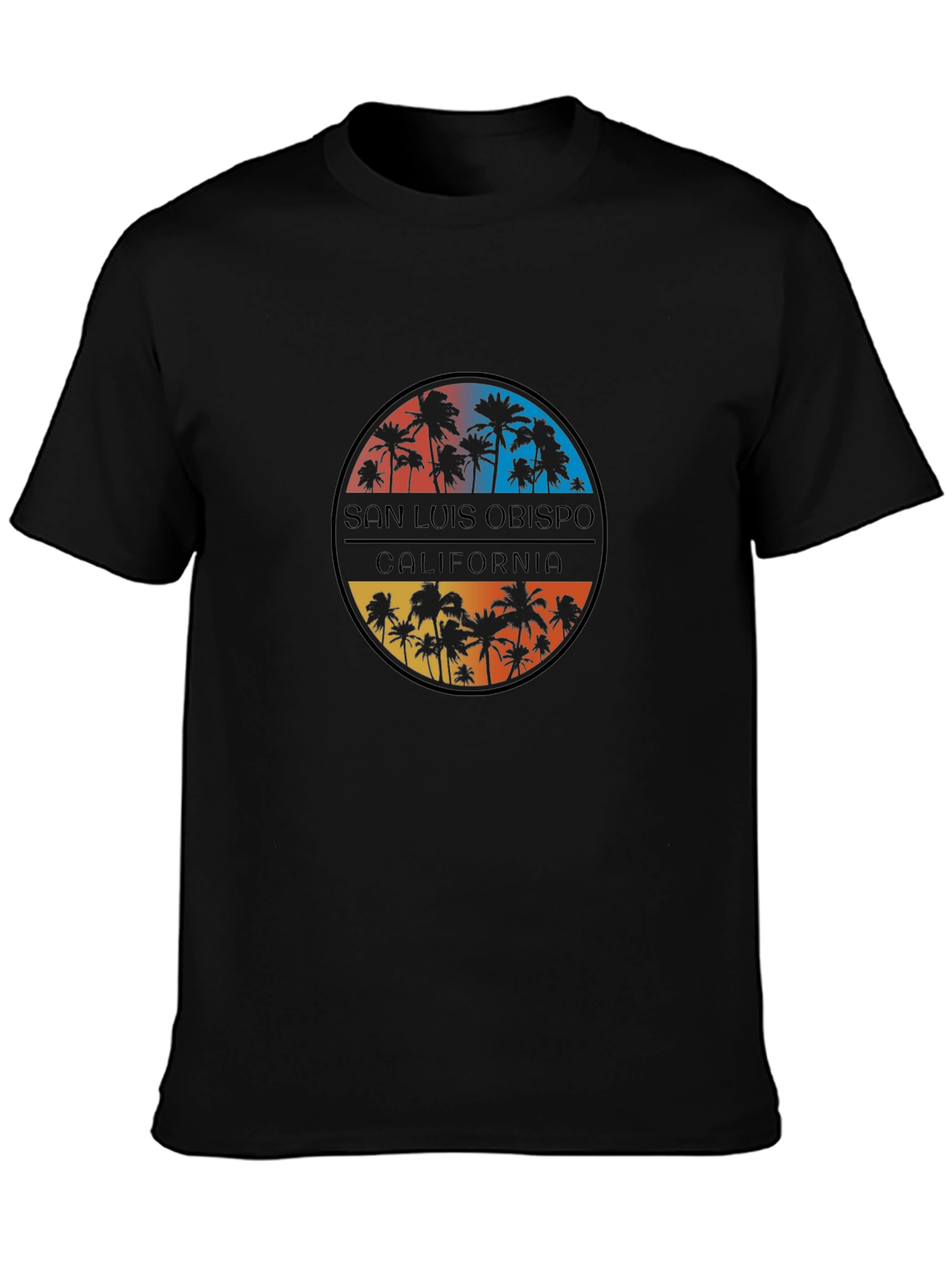San Luis Obispo California Palms Black T-Shirt