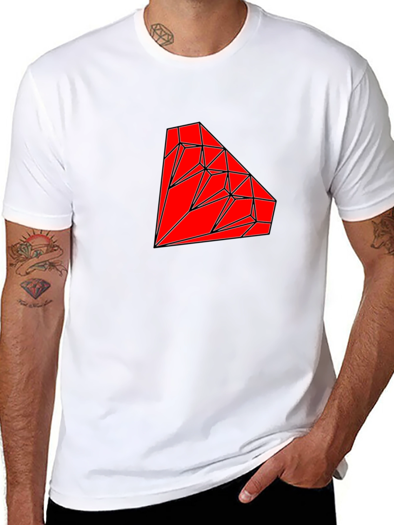 Geometric Diamond Graphic Tee