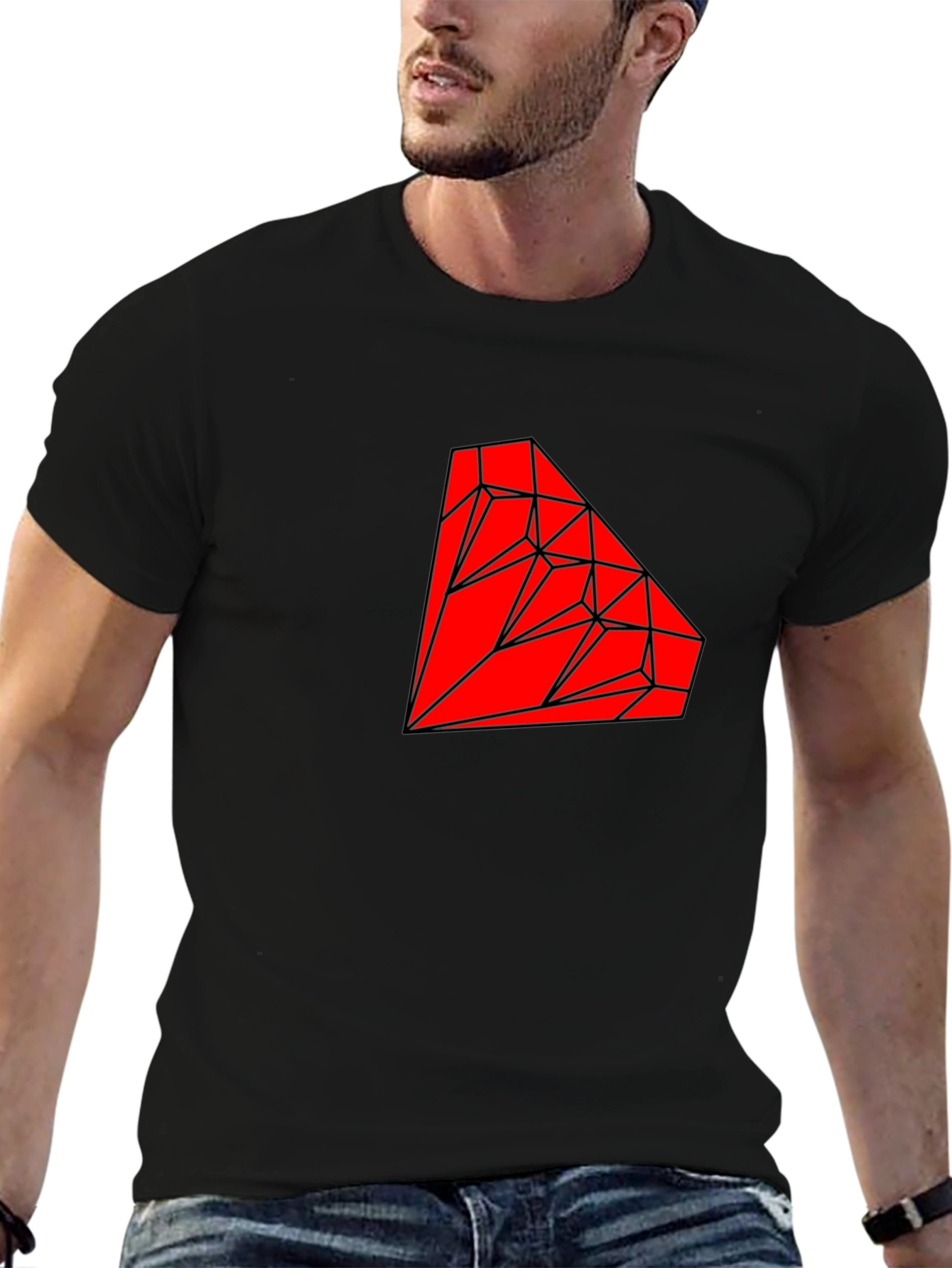 Geometric Diamond Graphic Tee