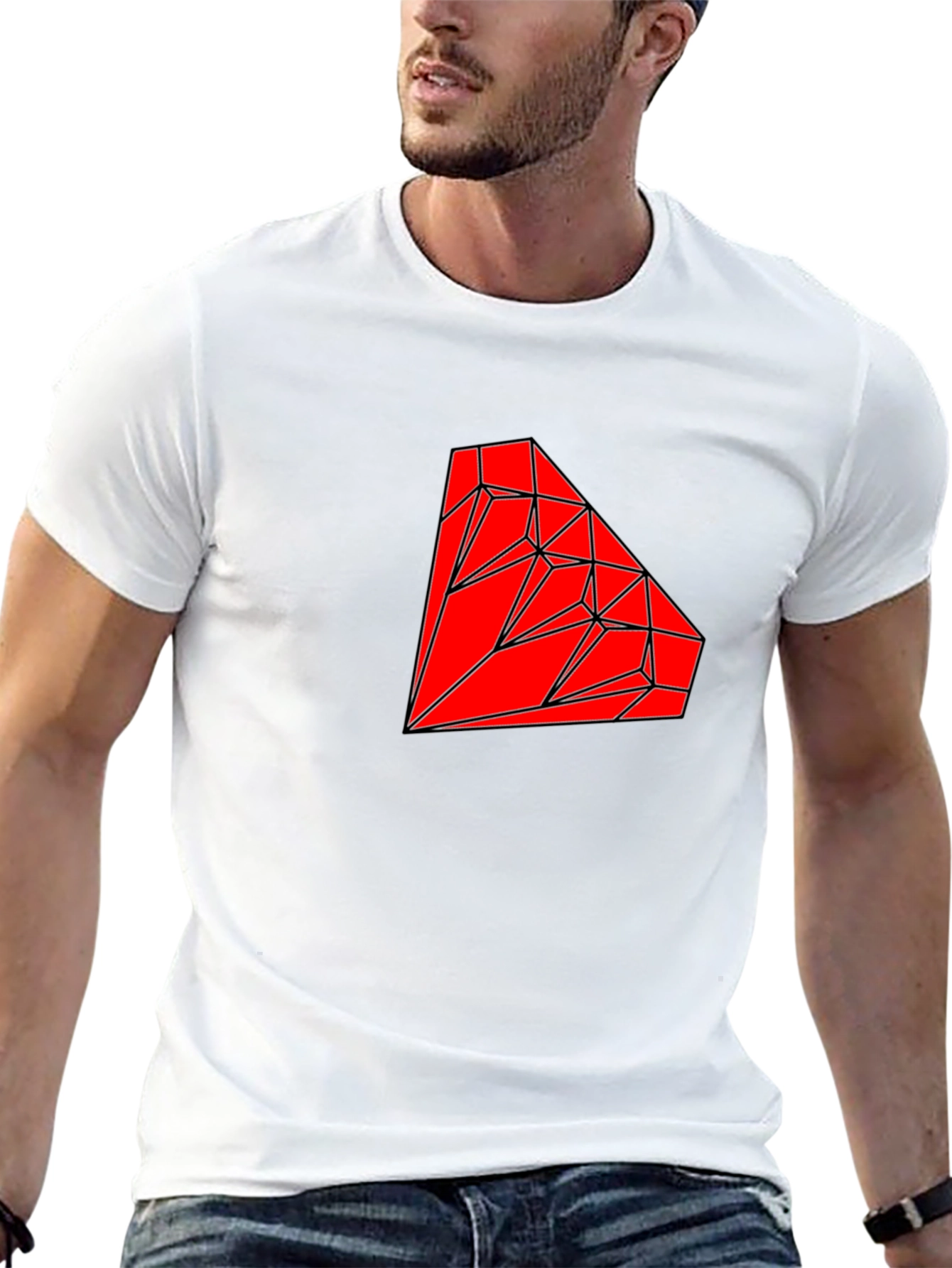 Geometric Diamond Graphic Tee