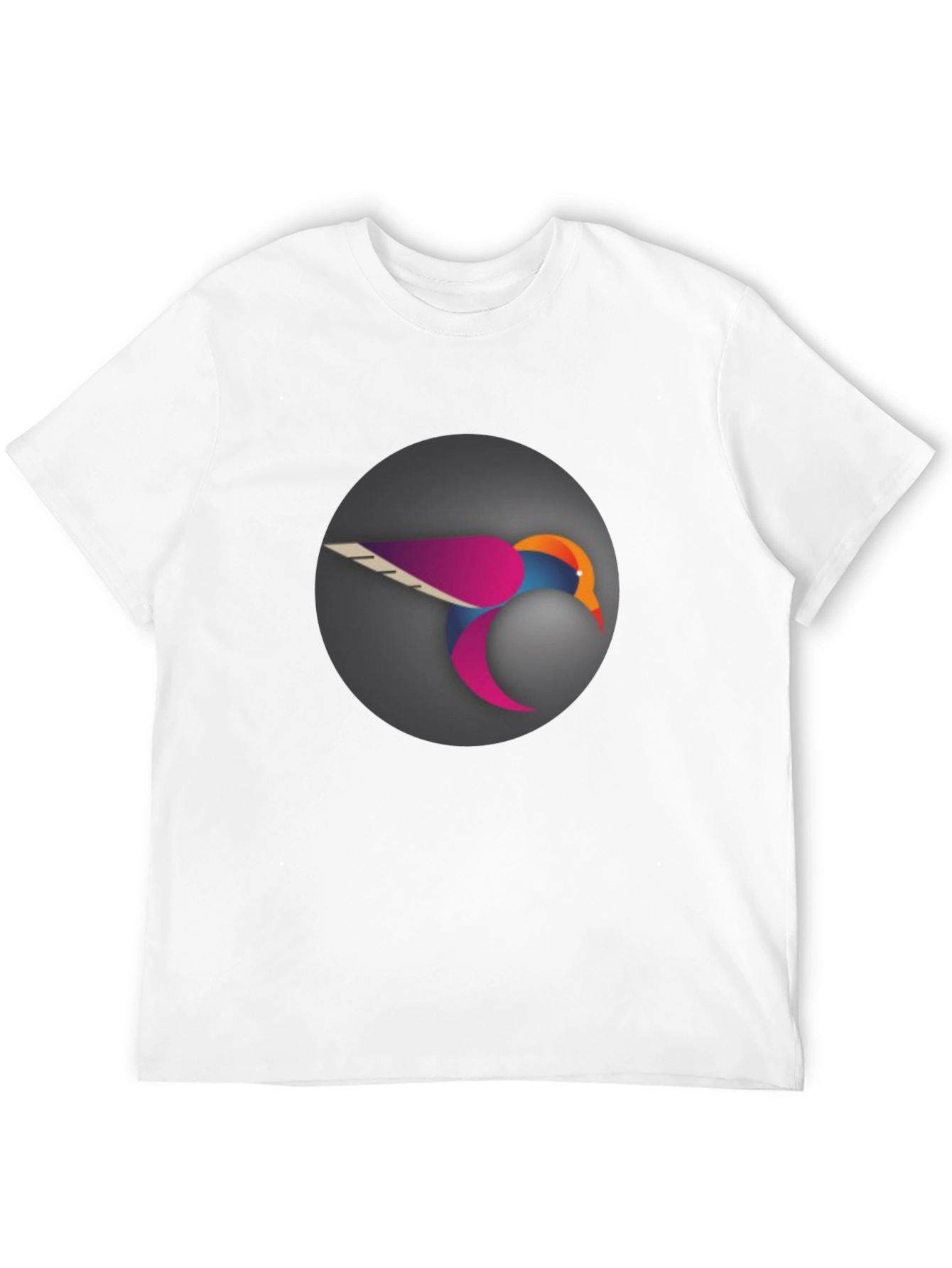 Stylish Black T-Shirt with Modern Bird Graphic