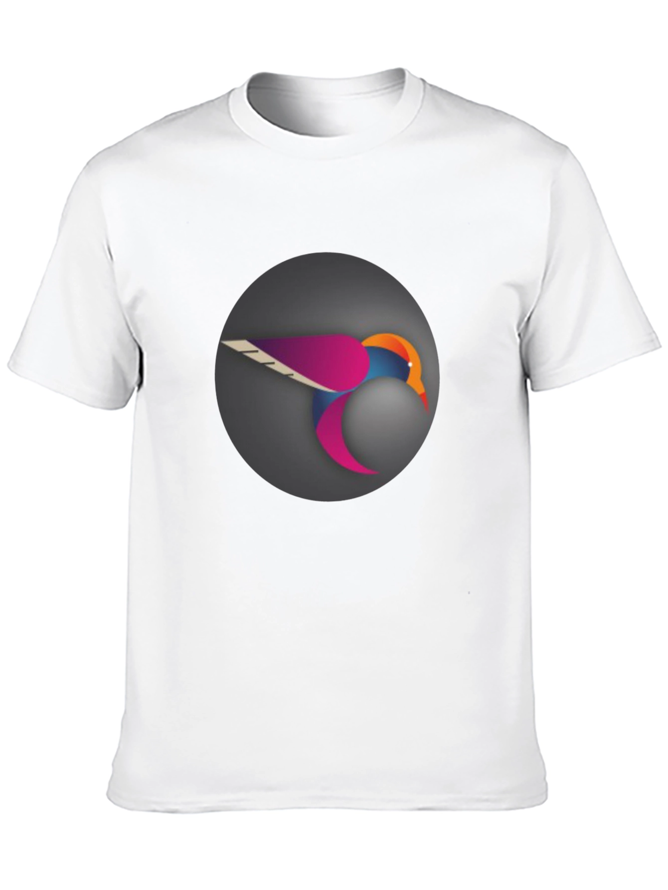 Stylish Black T-Shirt with Modern Bird Graphic