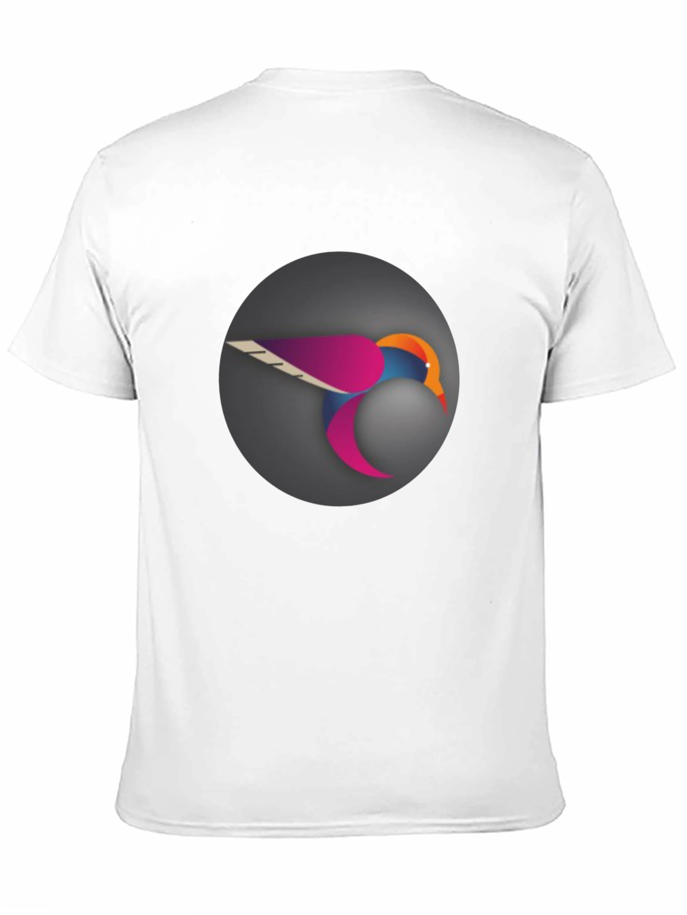 Stylish Black T-Shirt with Modern Bird Graphic