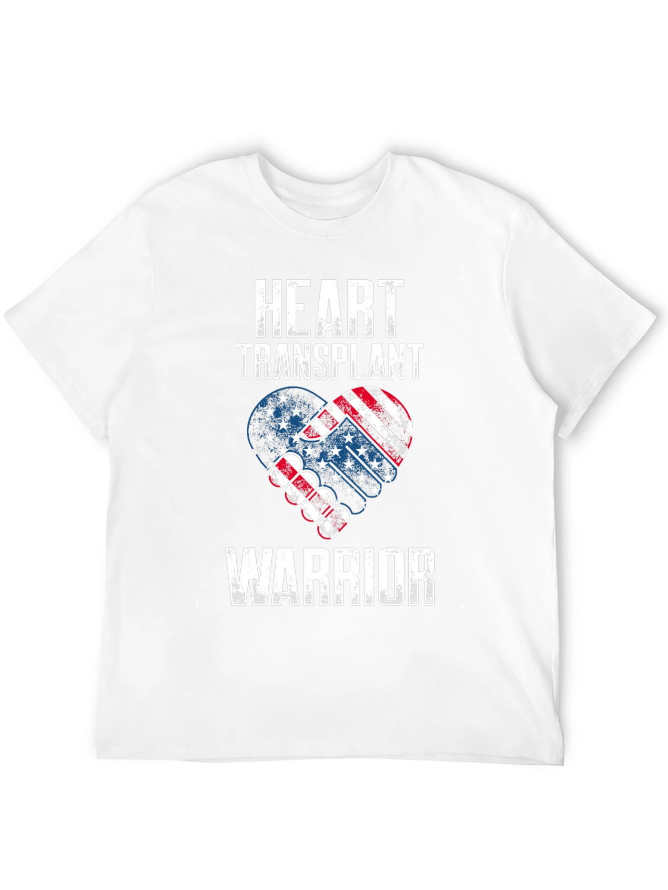 Heart Transplant Warrior Patriotic USA Flag T-Shirt