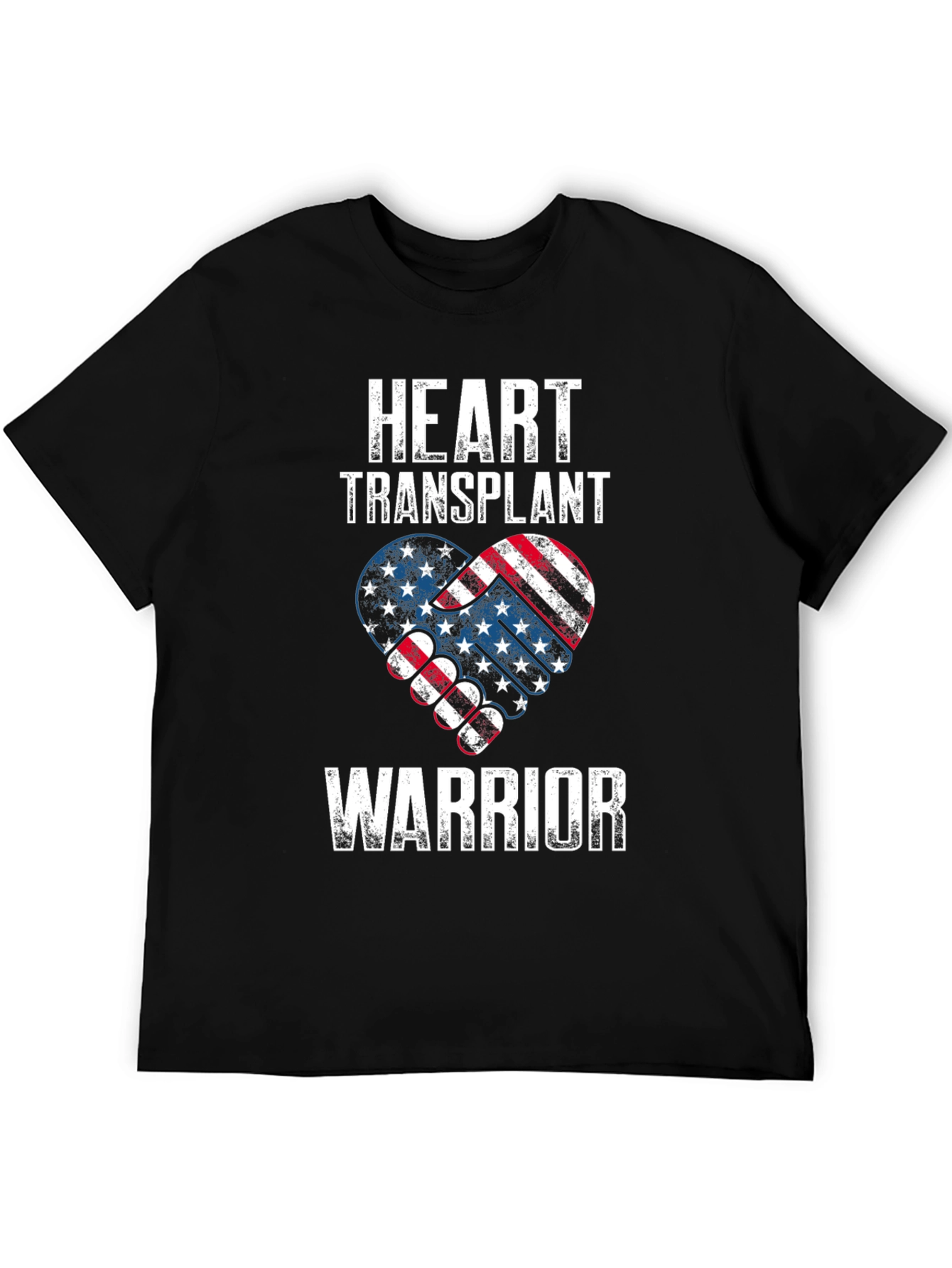 Heart Transplant Warrior Patriotic USA Flag T-Shirt
