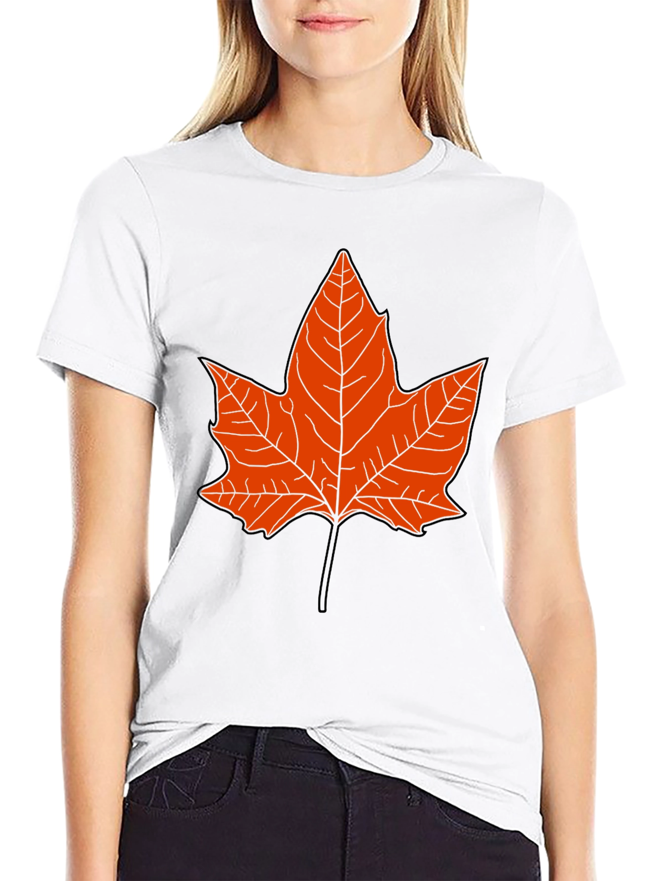 Maple Leaf Graphic Tee - Black