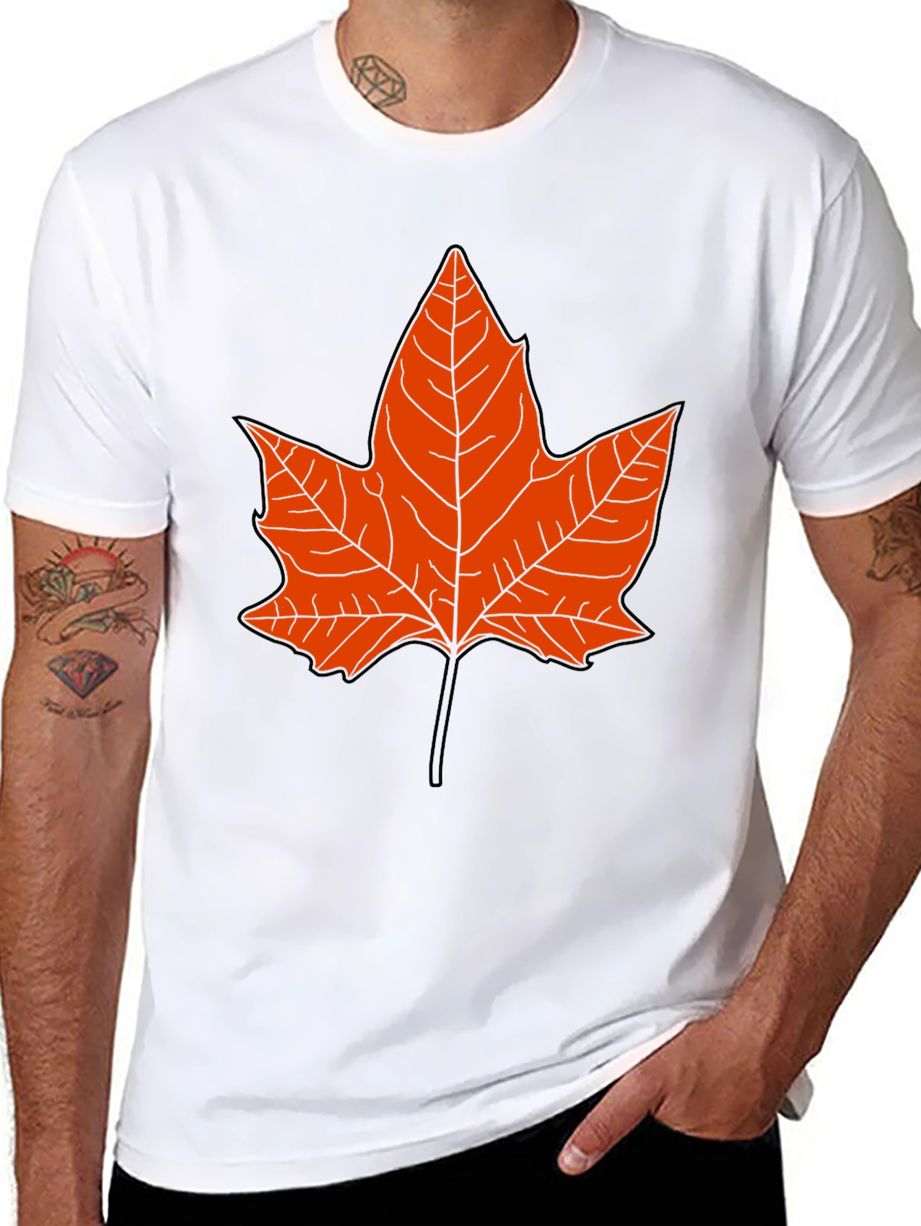 Maple Leaf Graphic Tee - Black
