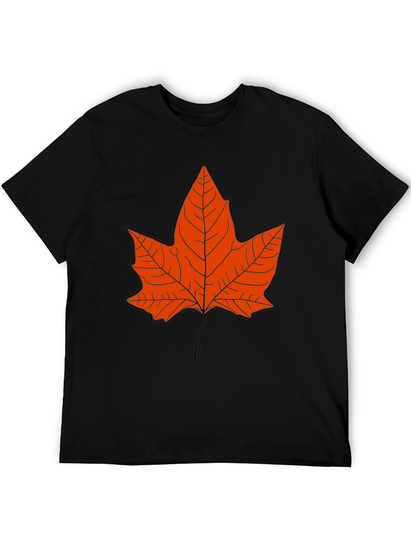 Maple Leaf Graphic Tee - Black