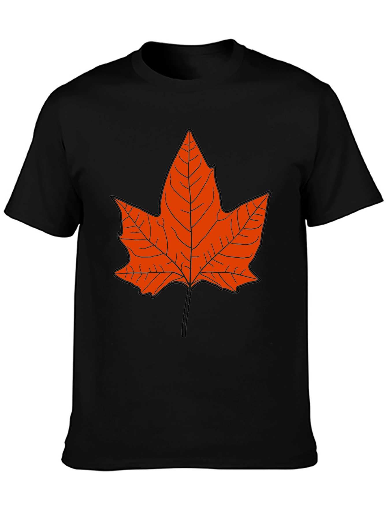 Maple Leaf Graphic Tee - Black