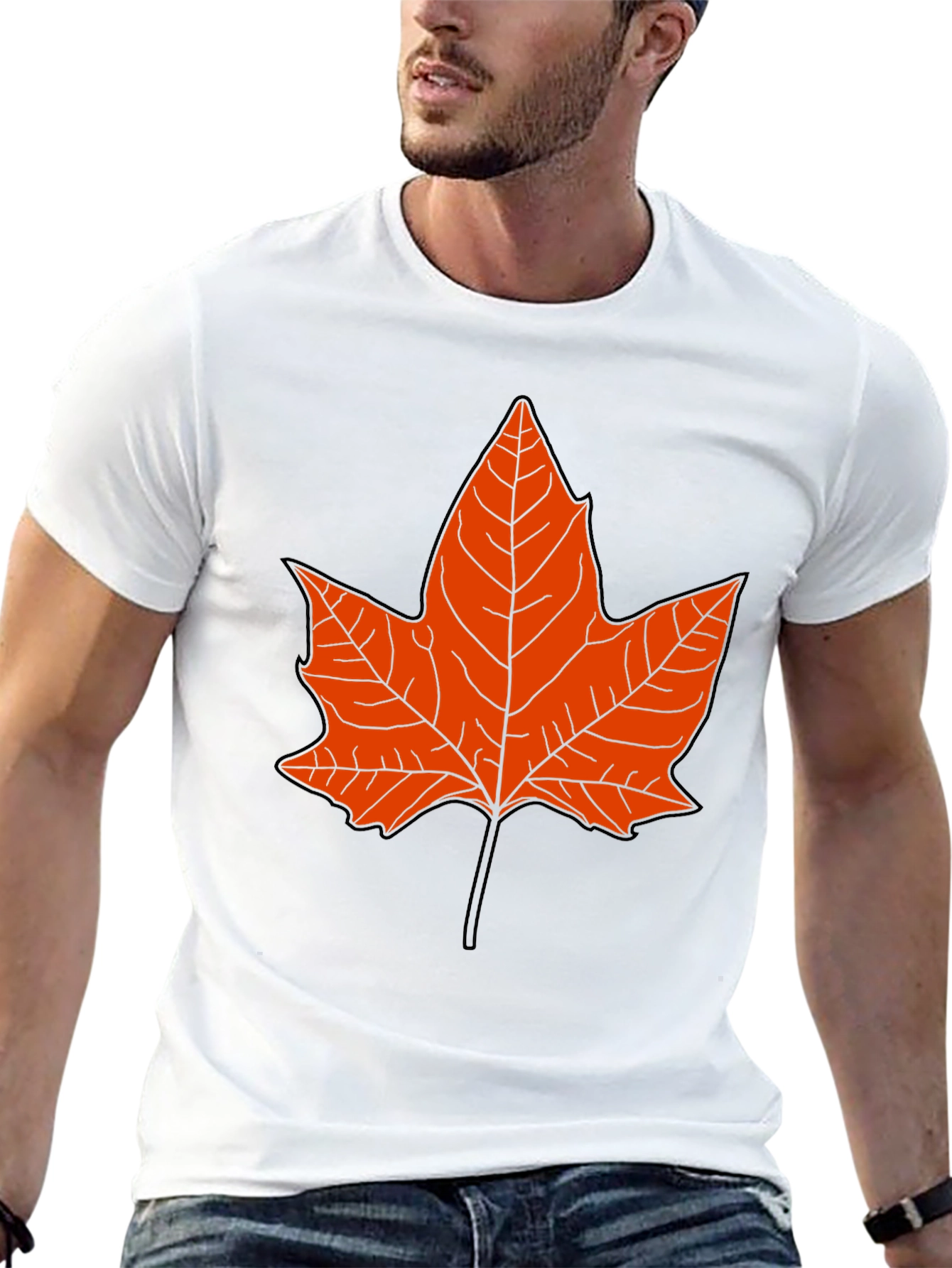 Maple Leaf Graphic Tee - Black