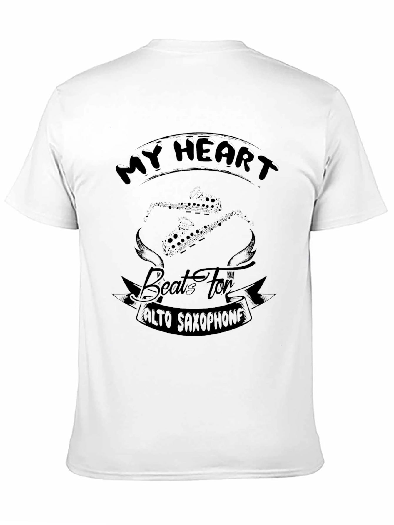 My Heart Beats for Alto Saxophone Black T-Shirt