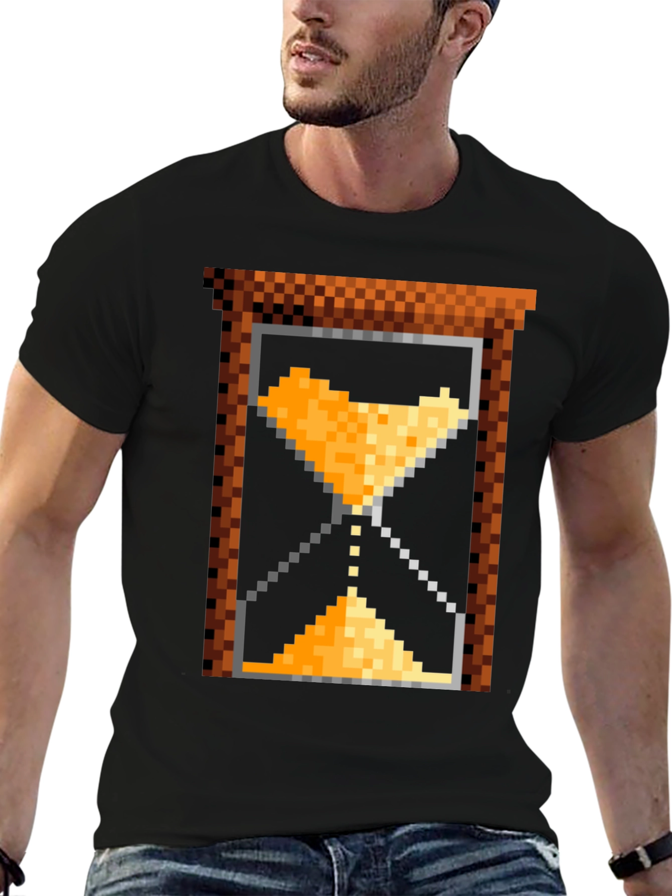 Pixel Art Hourglass T-Shirt - Retro Gaming Style