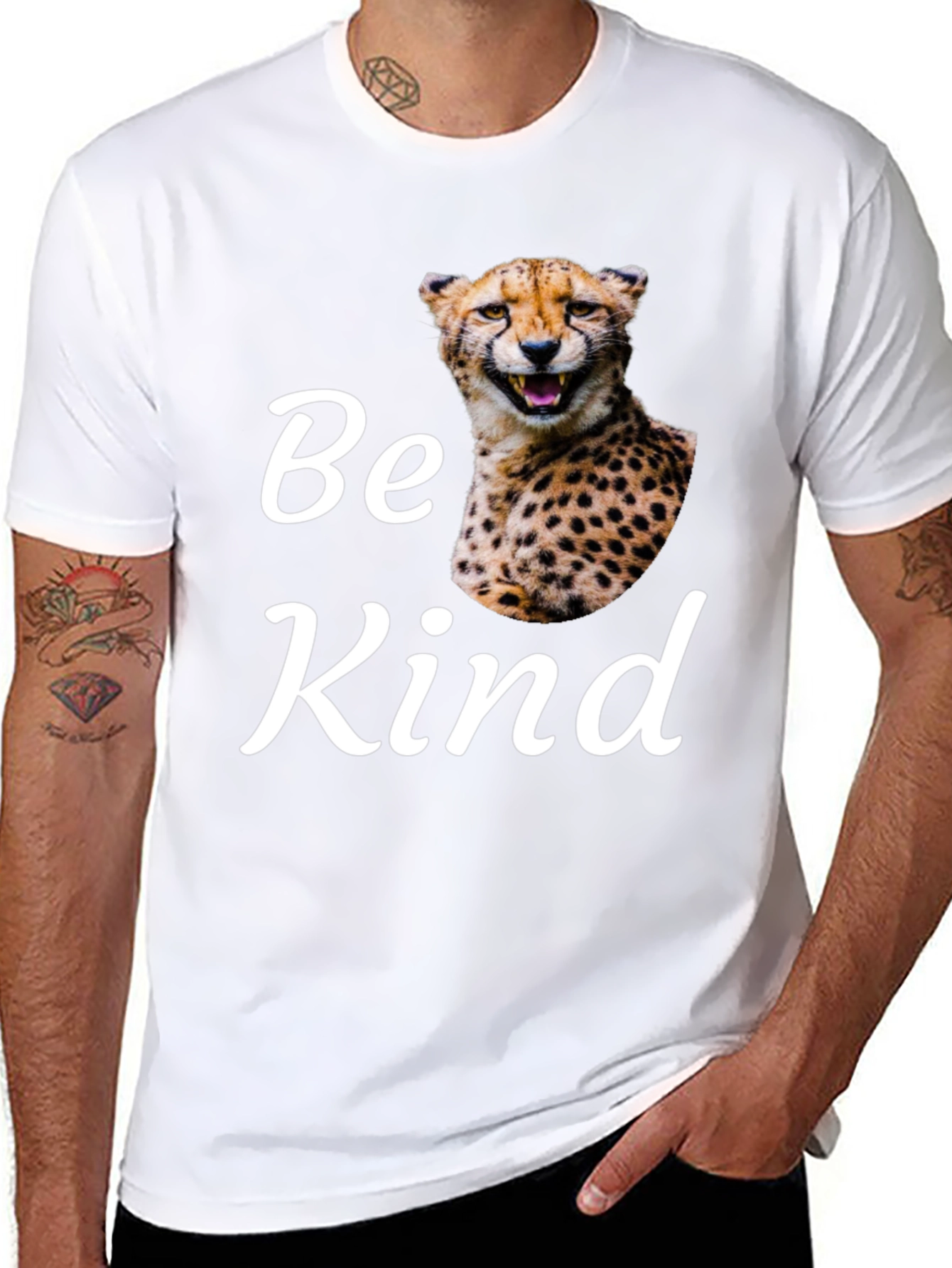 Be Kind Cheetah Graphic T-Shirt