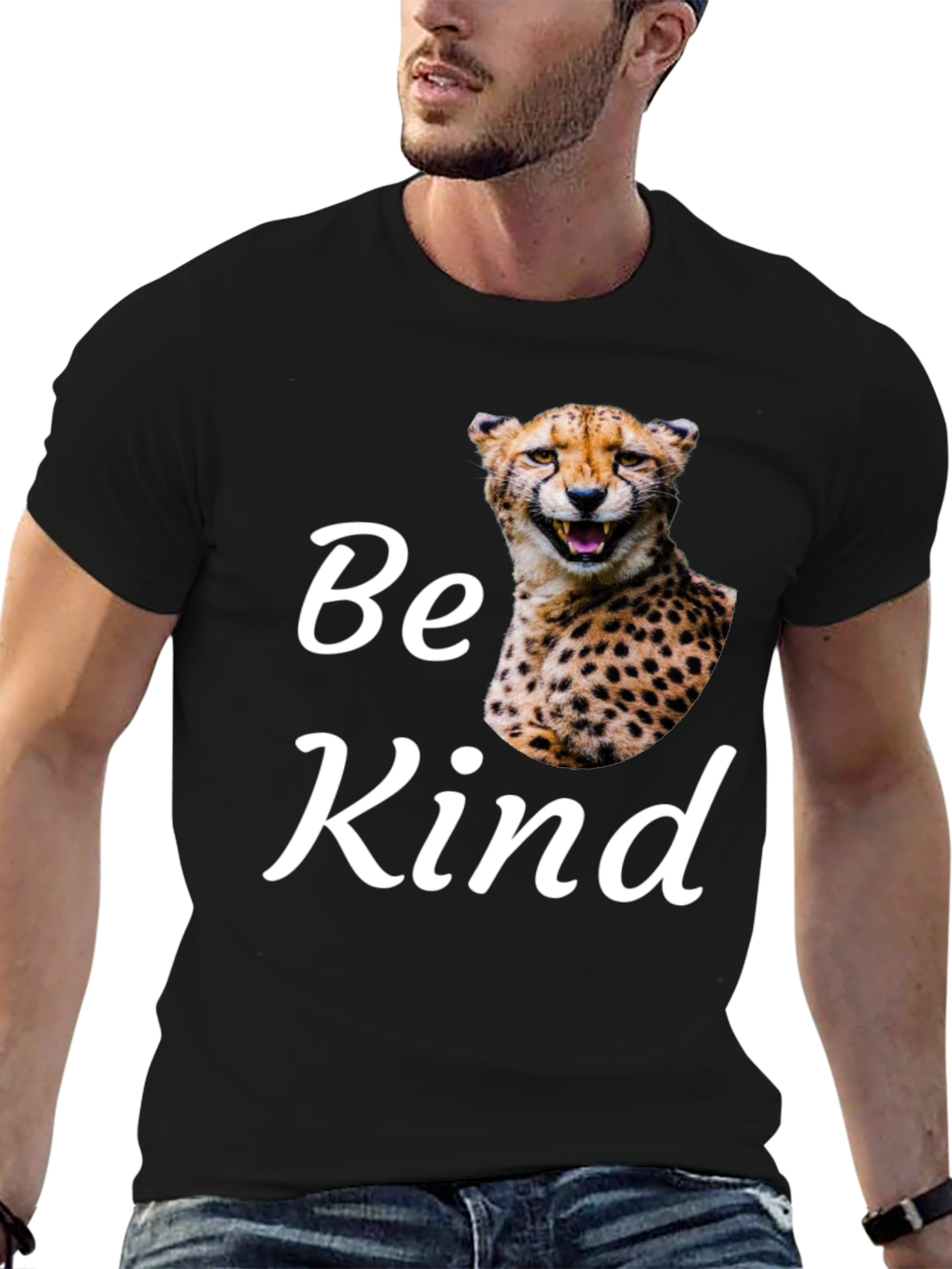 Be Kind Cheetah Graphic T-Shirt