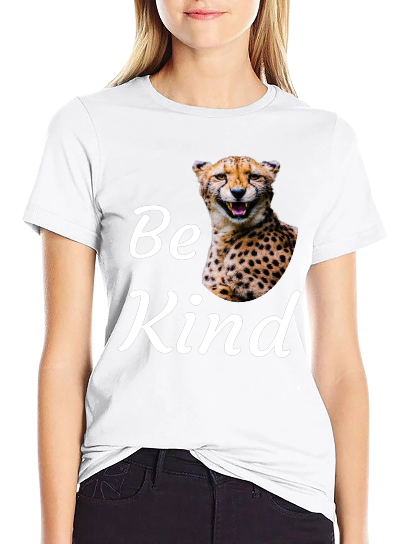 Be Kind Cheetah Graphic T-Shirt