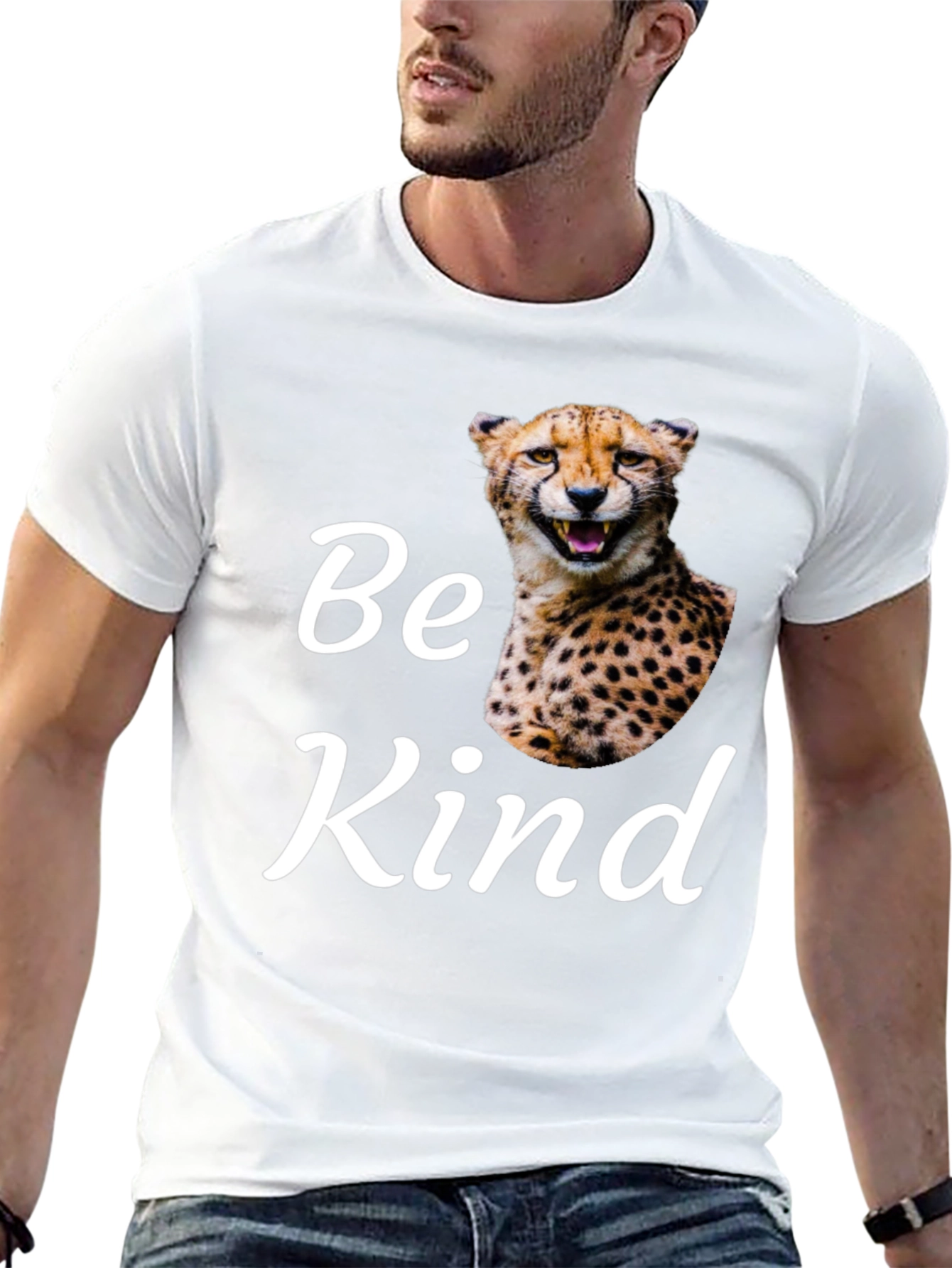 Be Kind Cheetah Graphic T-Shirt