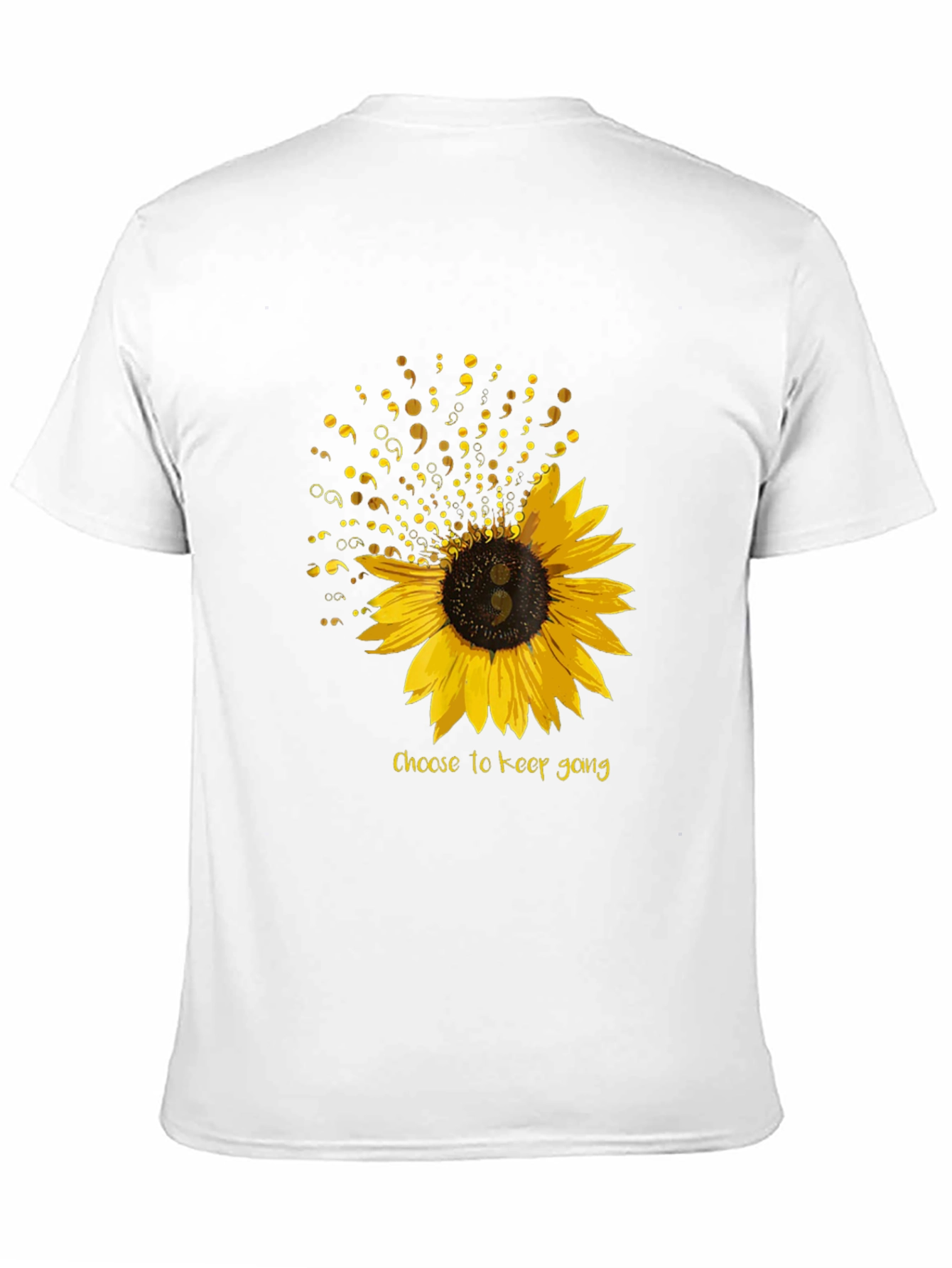 Semicolon Sunflower Graphic T-Shirt - Choose to Keep Going
