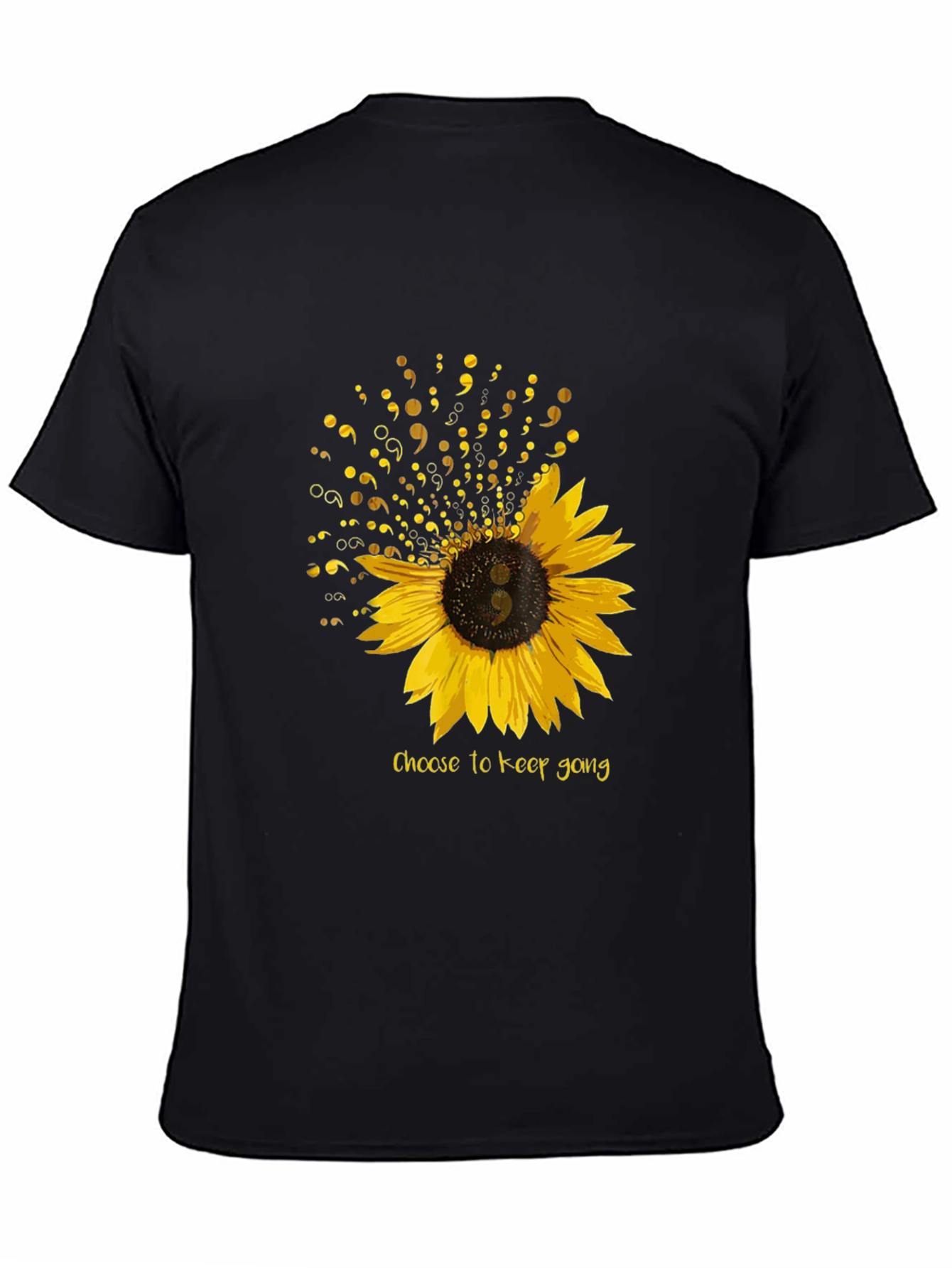 Semicolon Sunflower Graphic T-Shirt - Choose to Keep Going