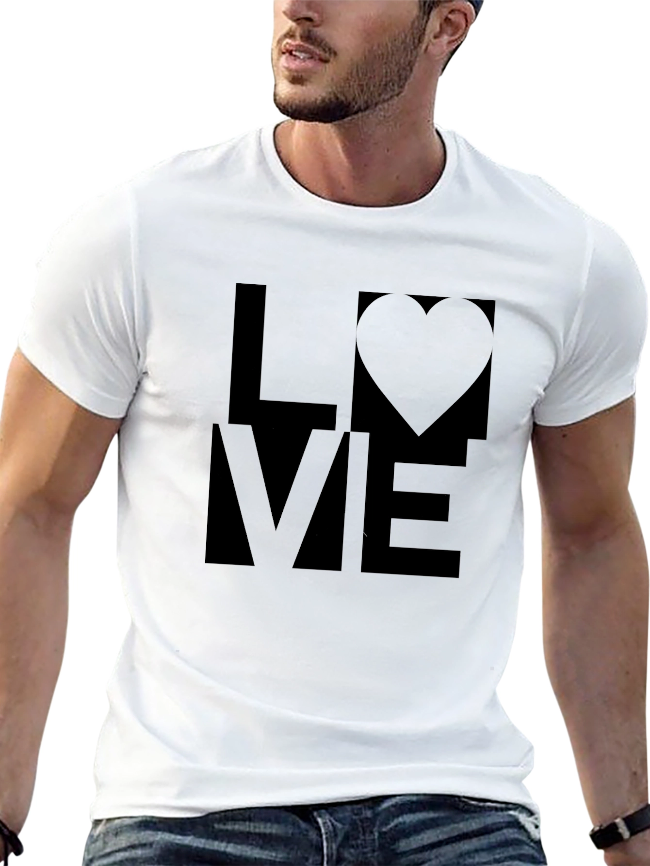 Love Graphic Tee - Solid Black Casual Shirt
