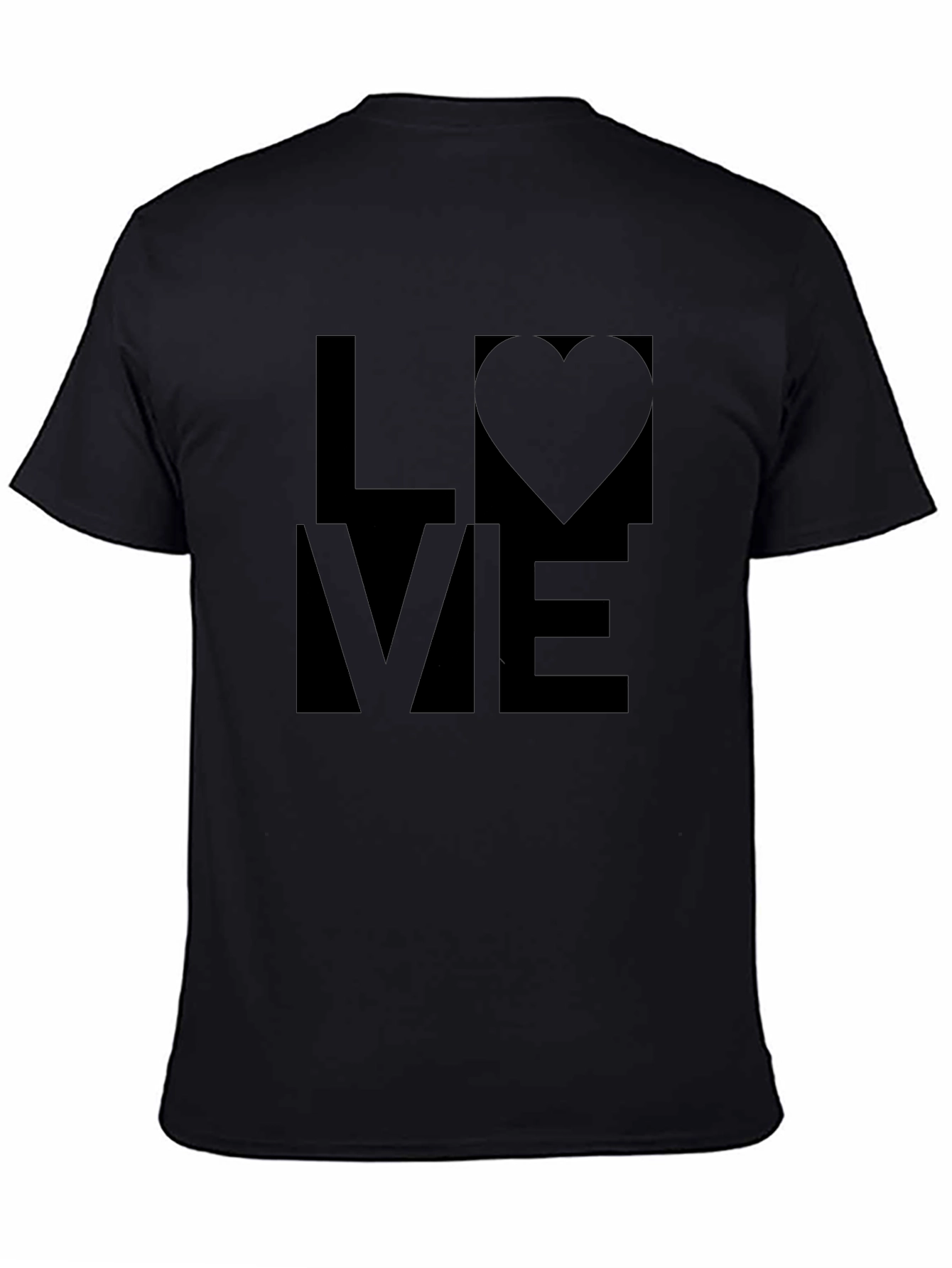 Love Graphic Tee - Solid Black Casual Shirt