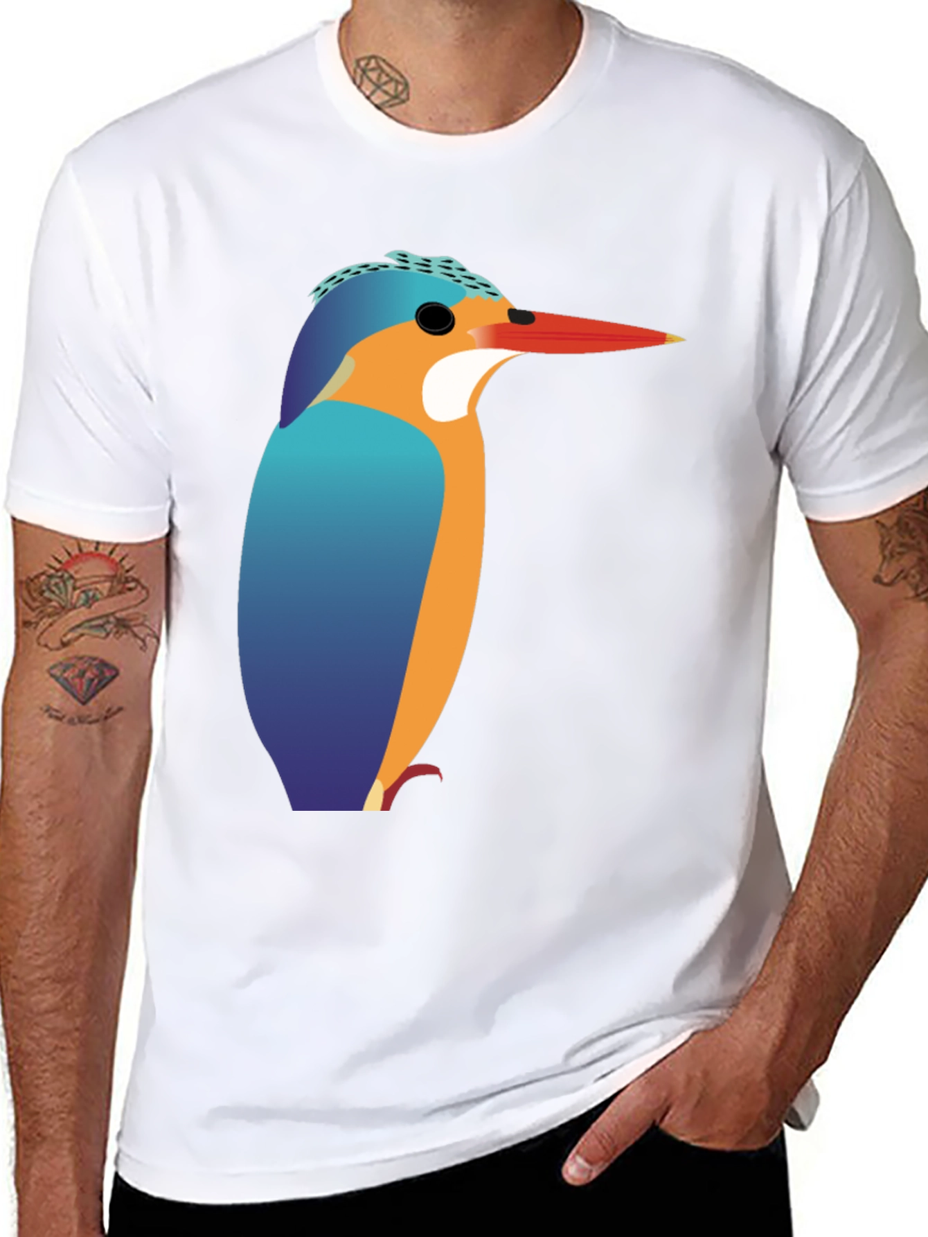 Kingfisher Bird Graphic Tee - Unique Design
