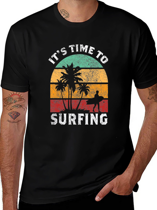Retro Surfing T-Shirt - Its Time to Surf!