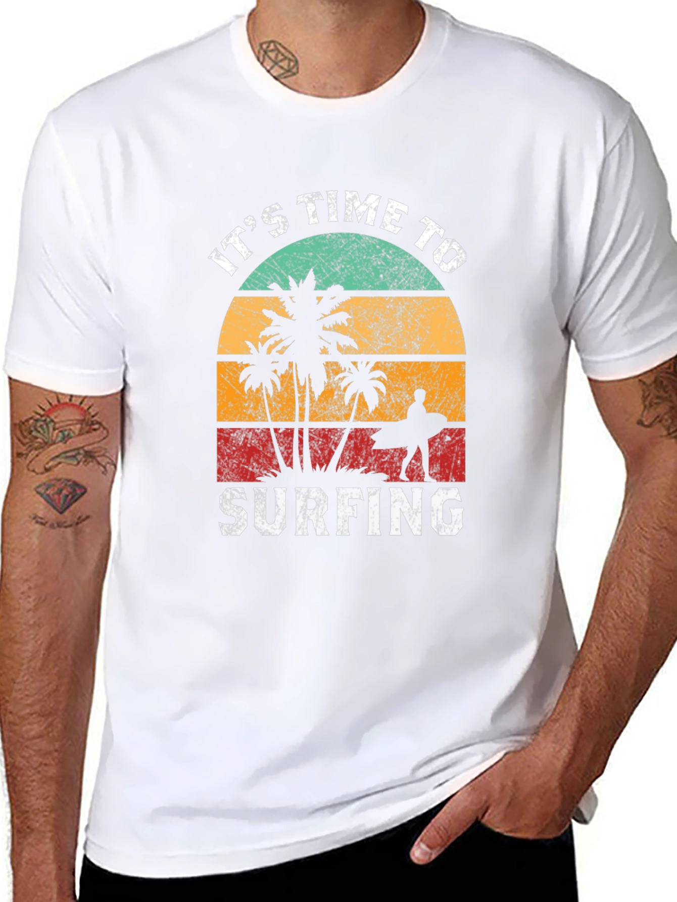 Retro Surfing T-Shirt - Its Time to Surf!