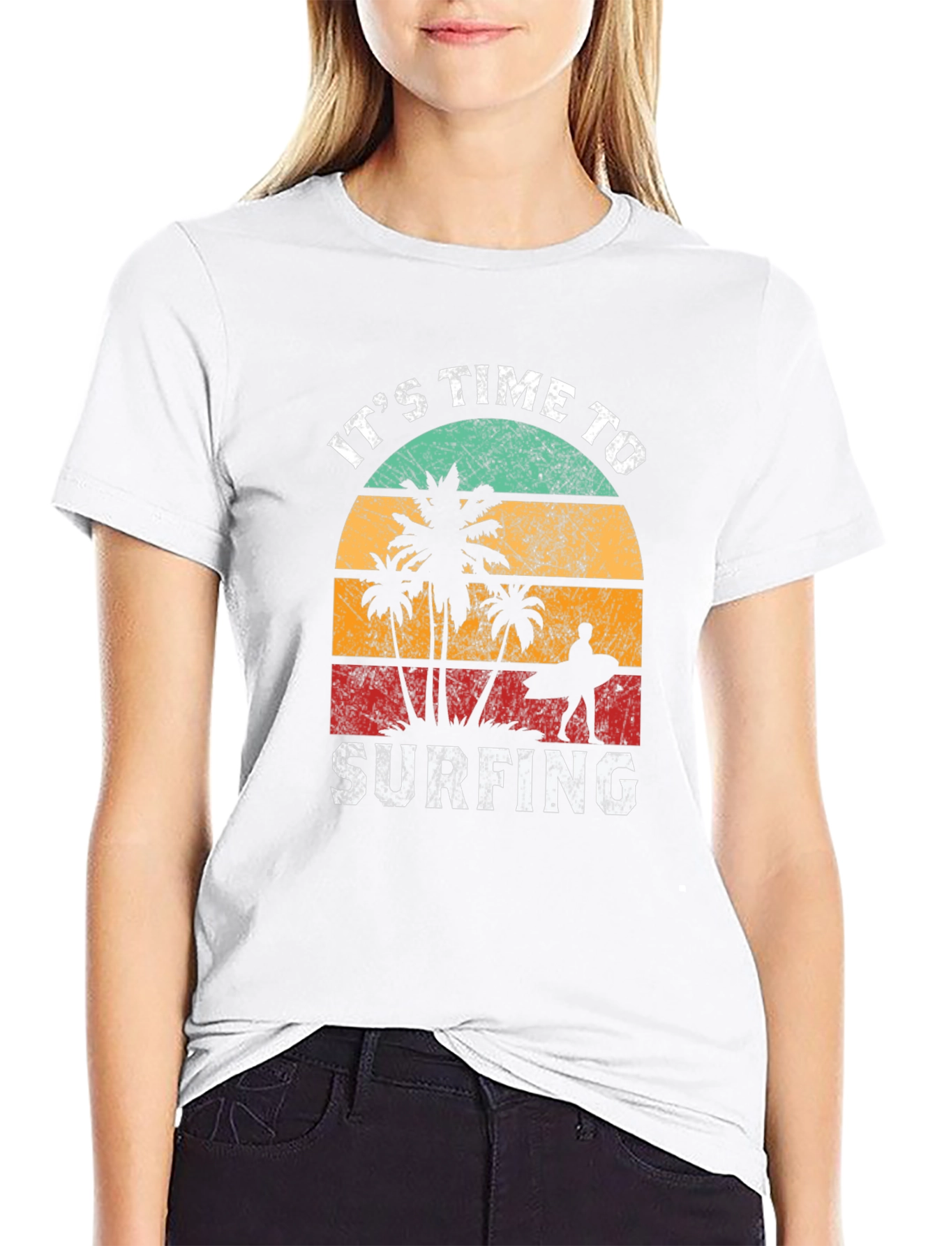 Retro Surfing T-Shirt - Its Time to Surf!